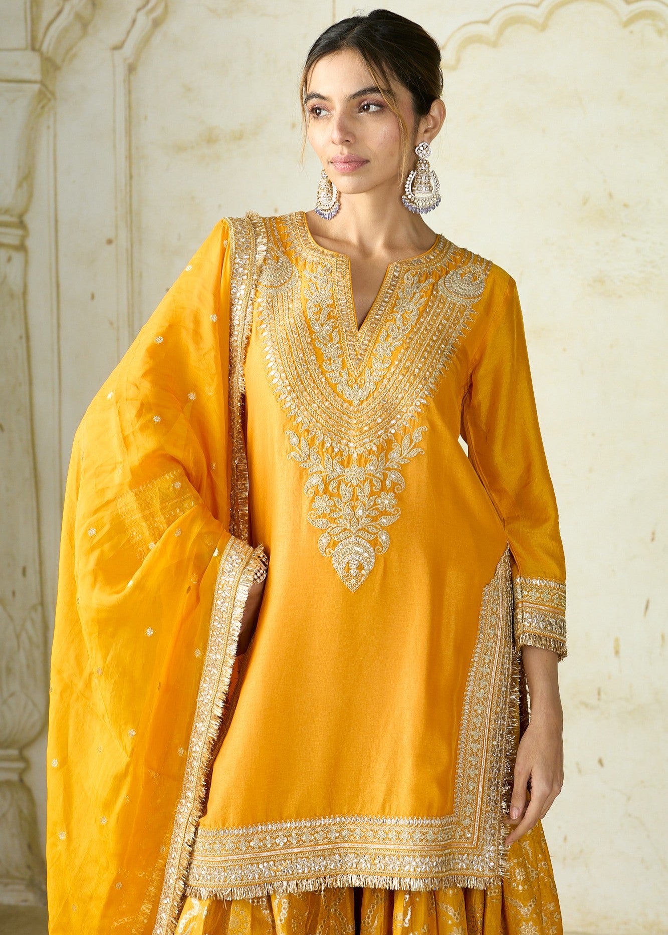 Mustard Yellow Ameena Sharara Set