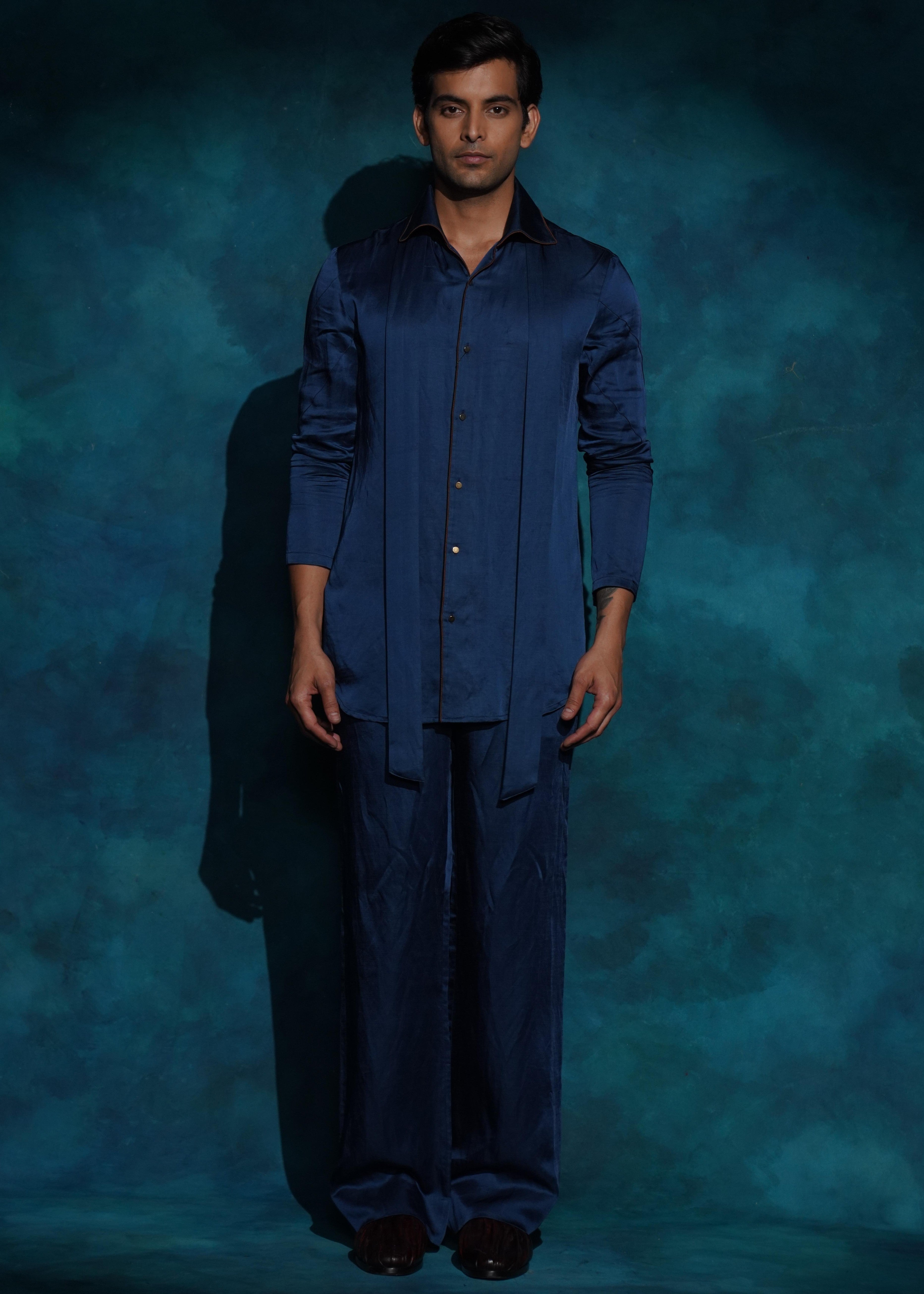 Teal Shirt Kurta Set