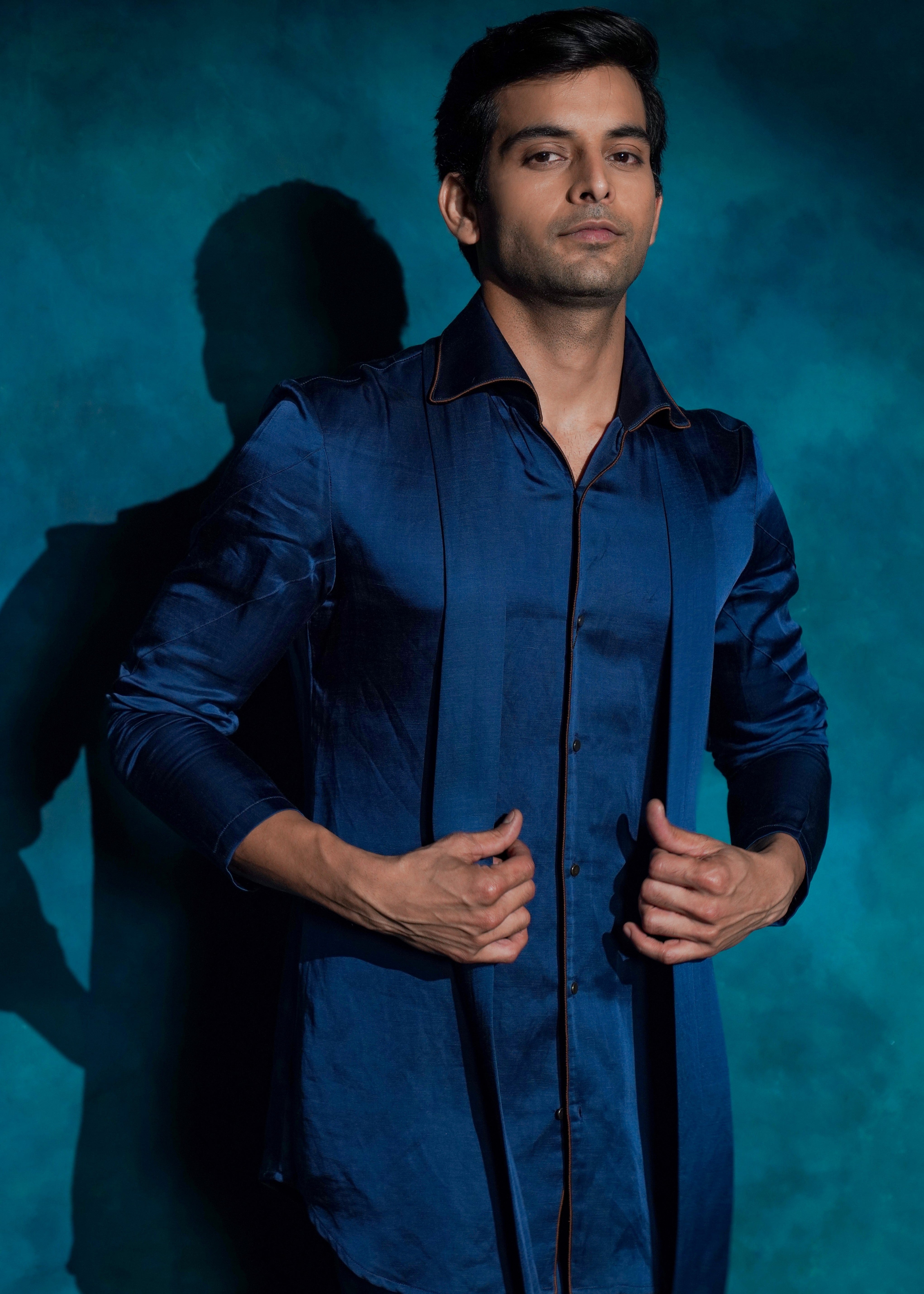 Teal Shirt Kurta Set