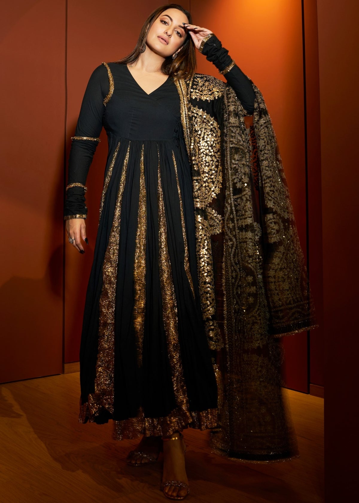 Black Faani Angrakha Set