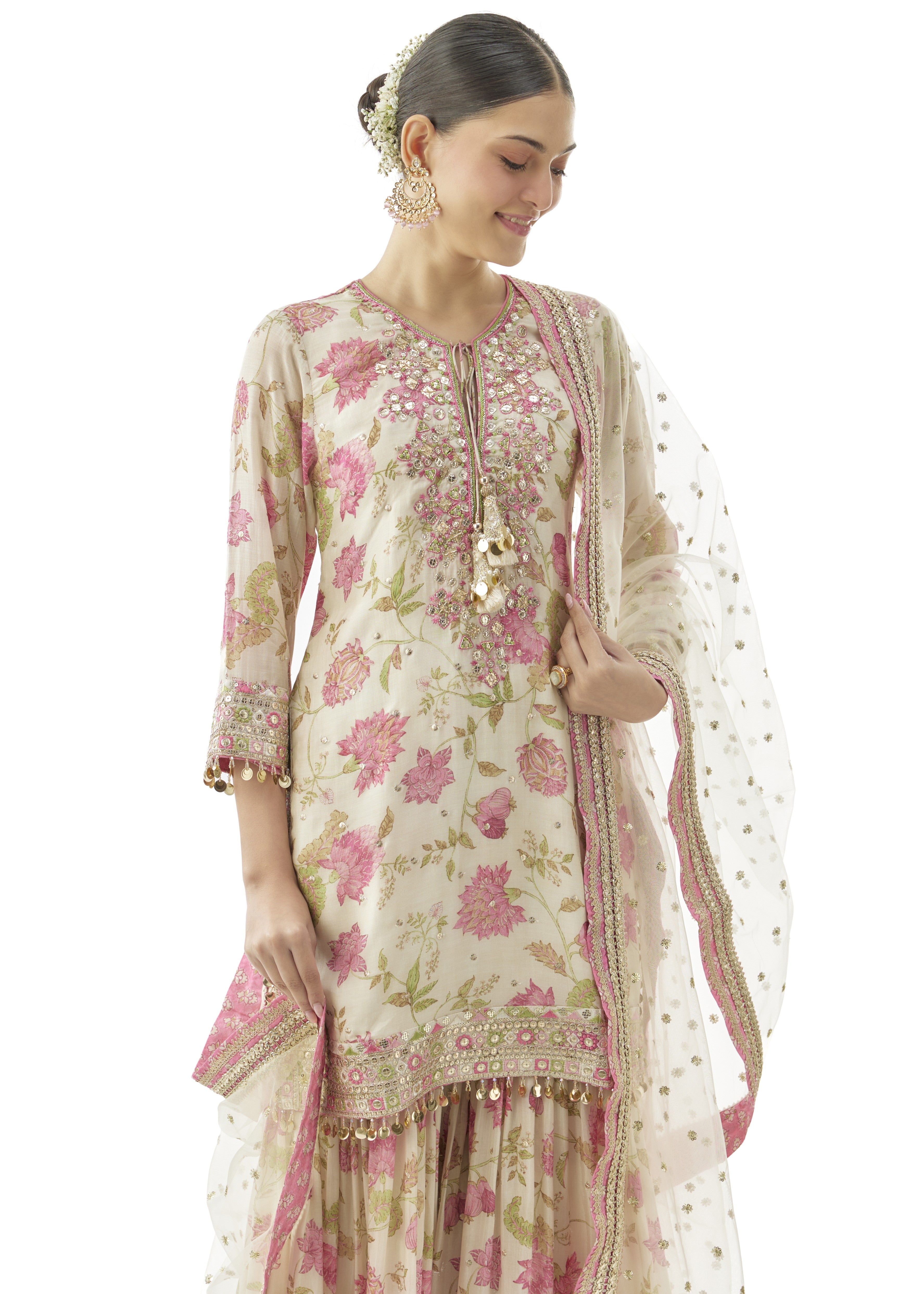 Ivory Niyati Sharara Set