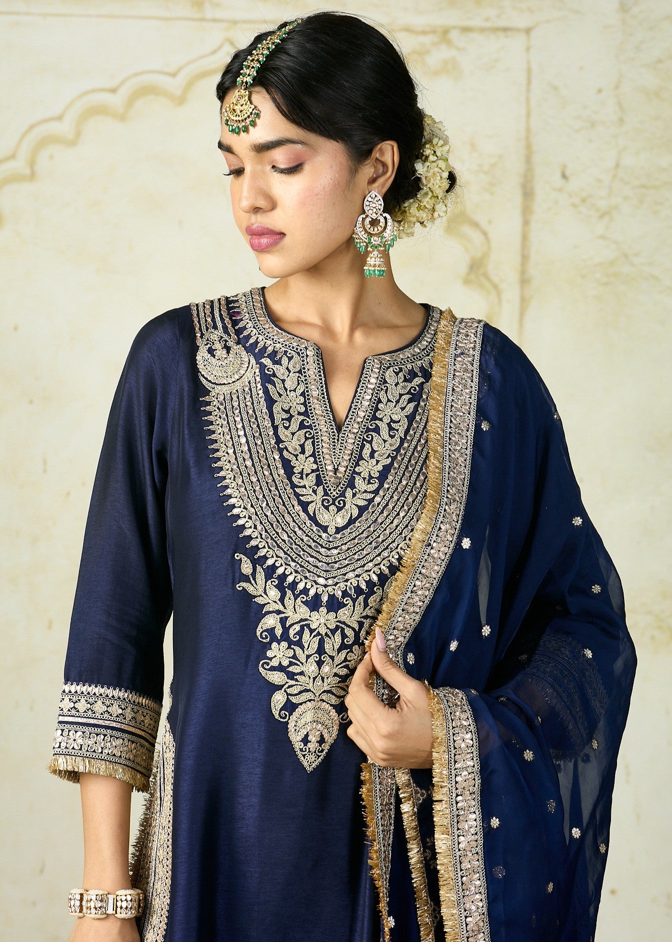 Navy Ameena Sharara Set