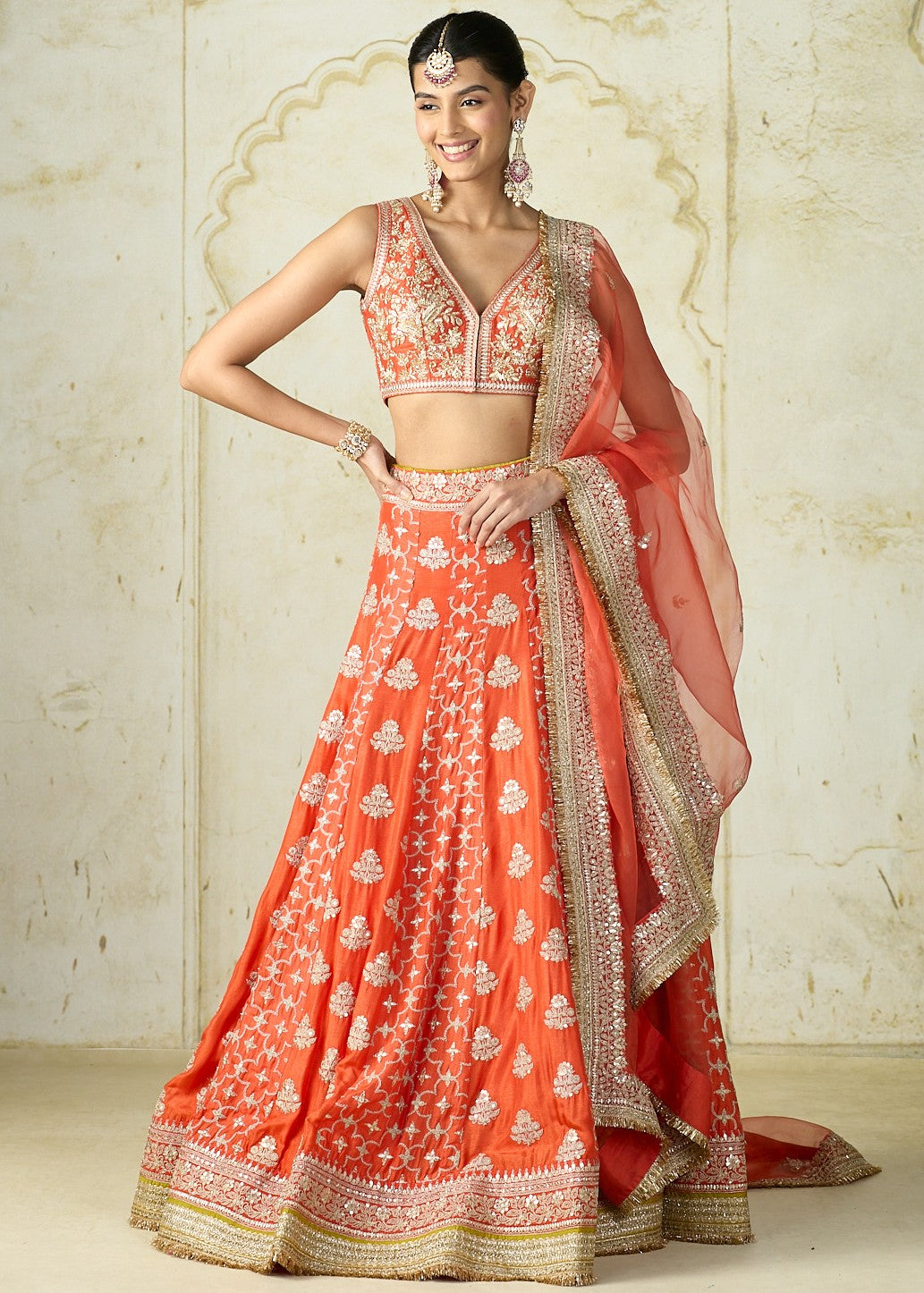 Orange Ayat Lehenga Set