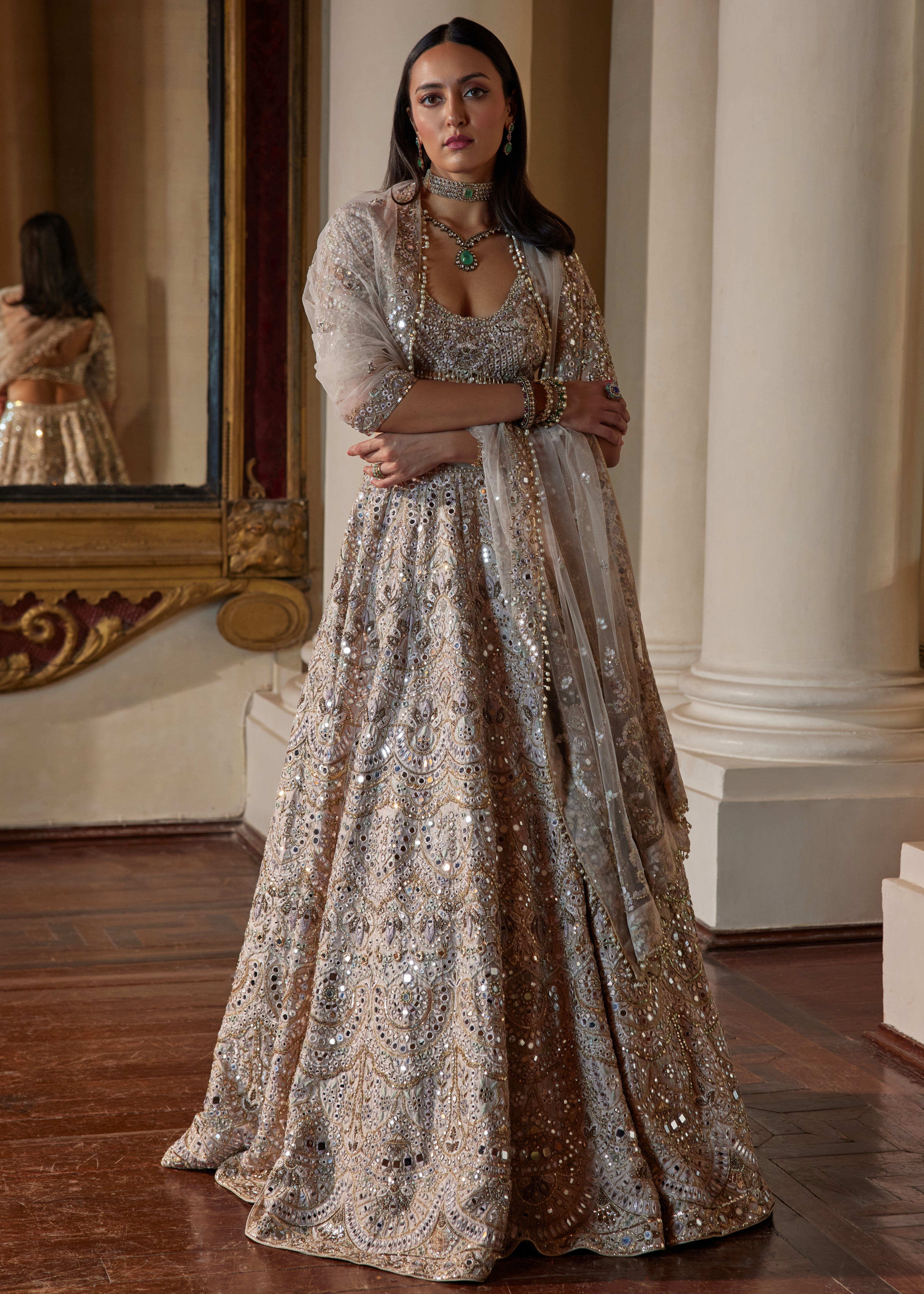 Dusky Rose Mirror Lehenga Set