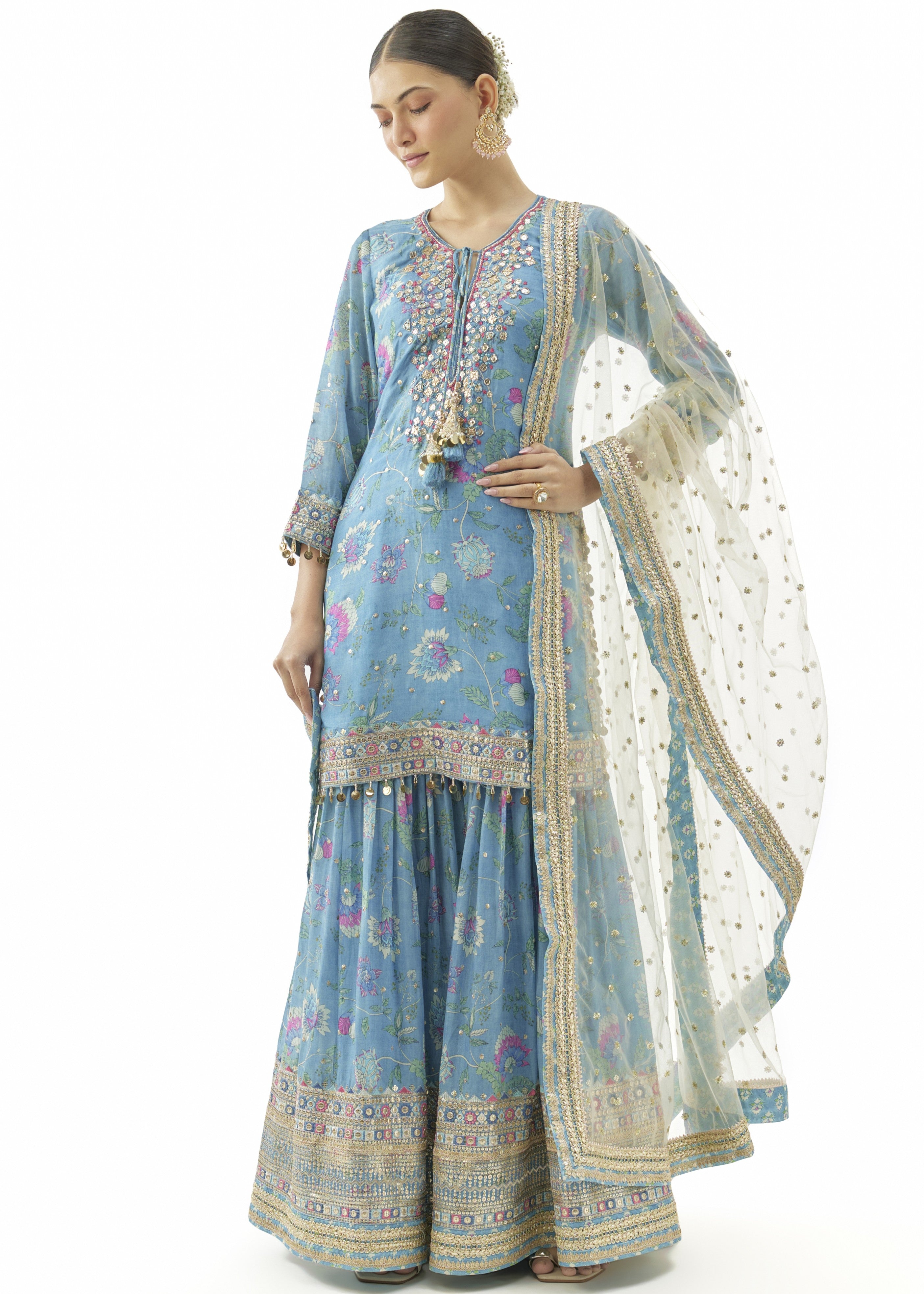 Blue Niyati Sharara Set
