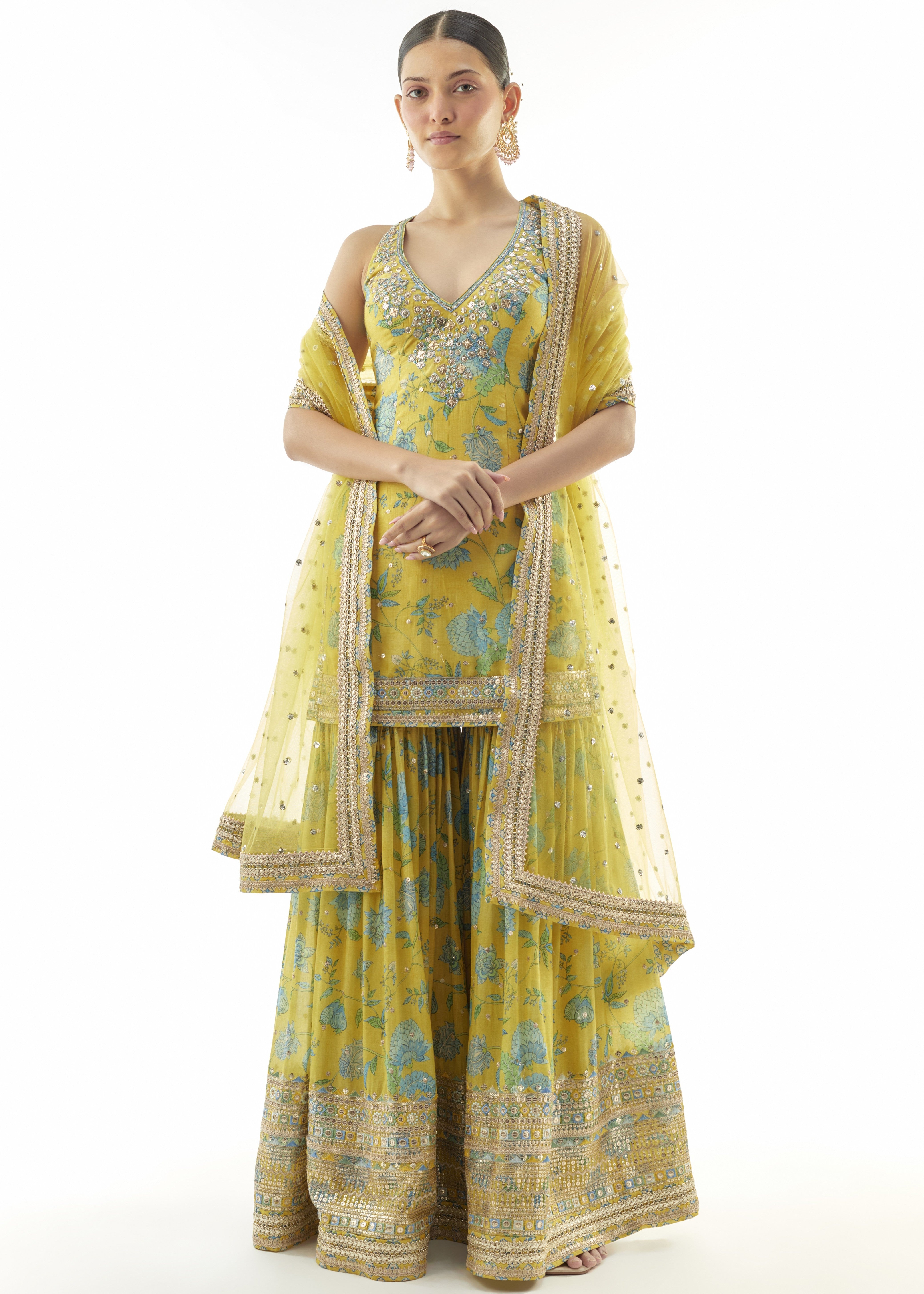 Yellow Dhvanika Halter Set