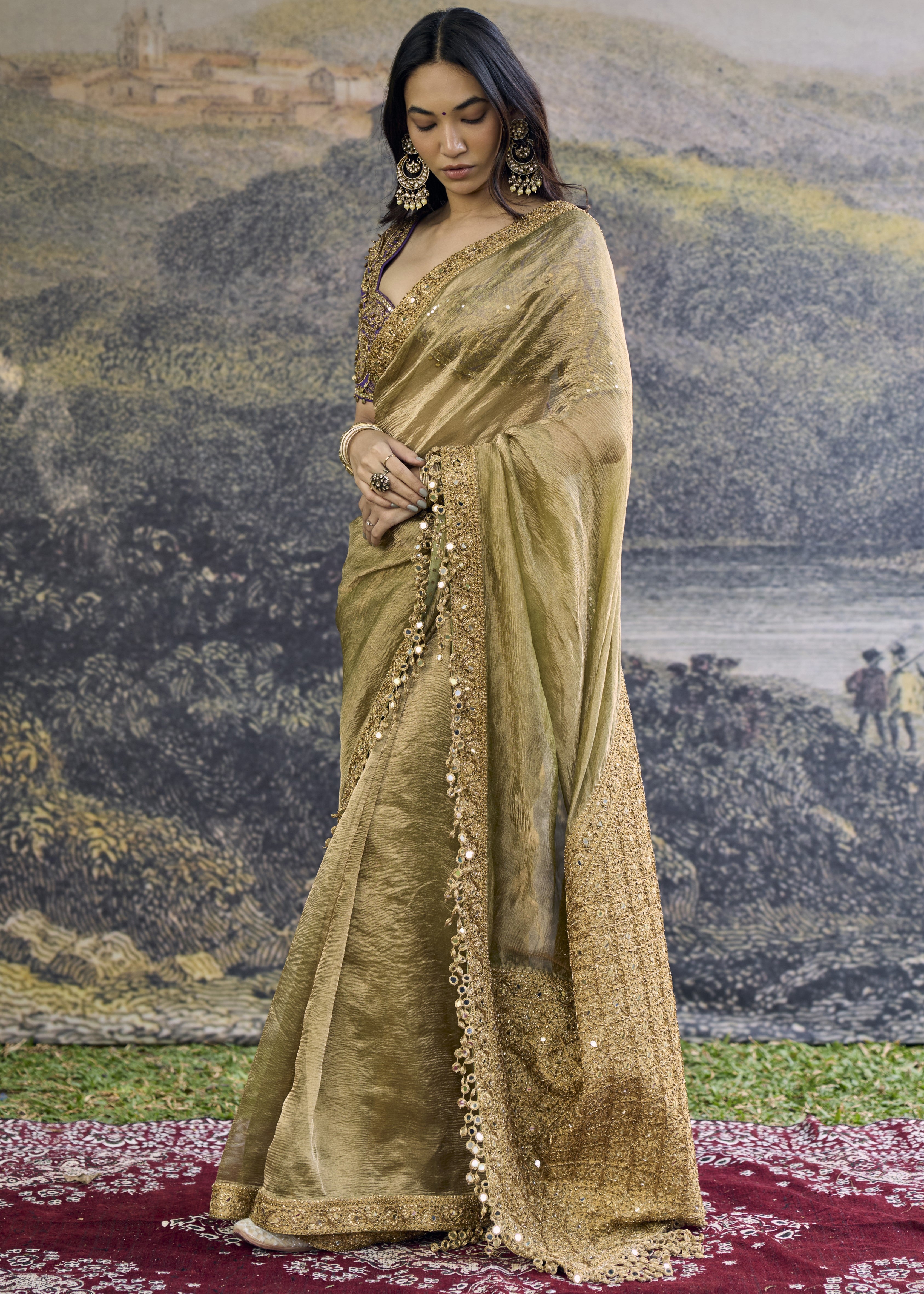 Zarvika Fusion Tissue Sari Set