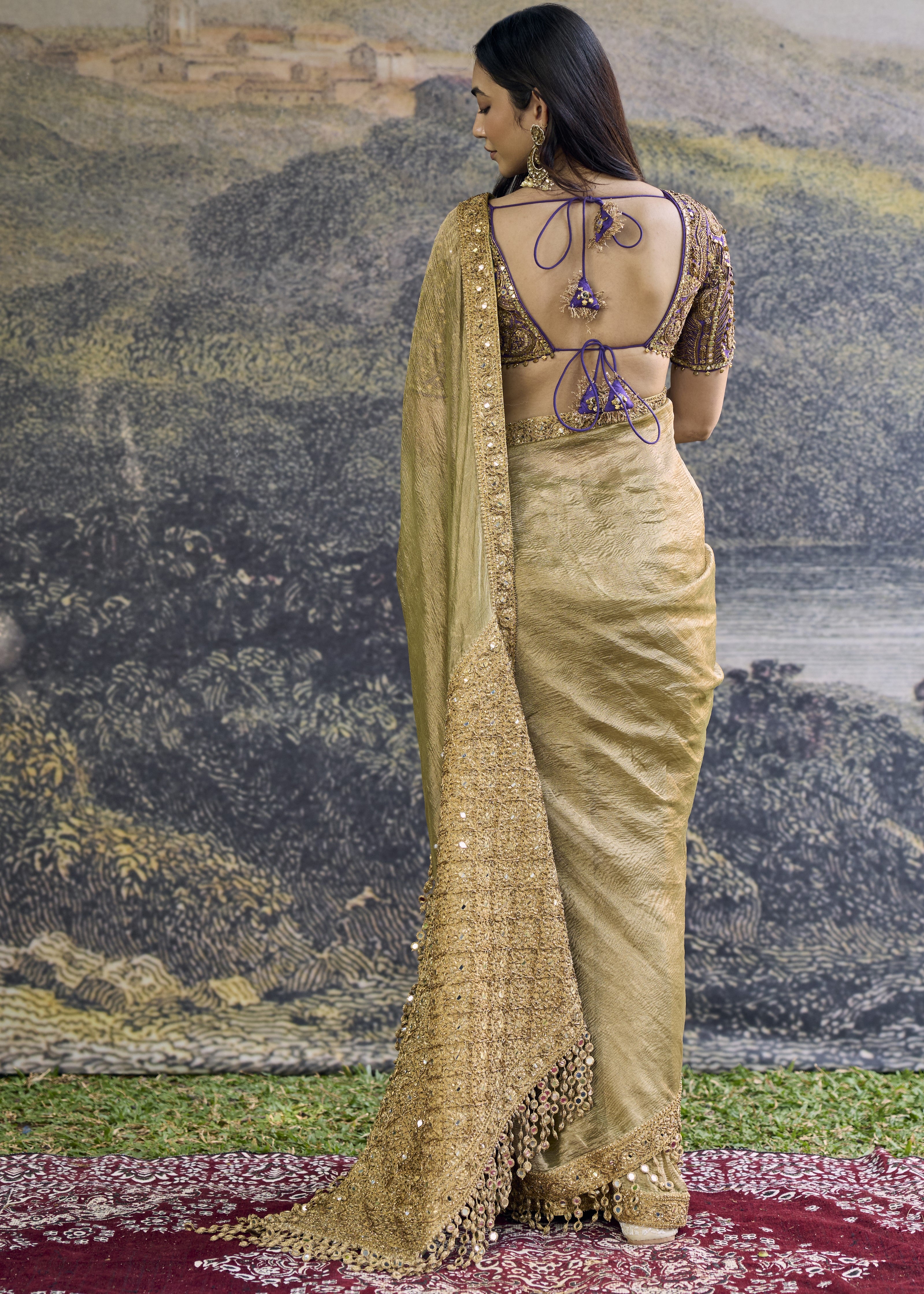 Zarvika Fusion Tissue Sari Set