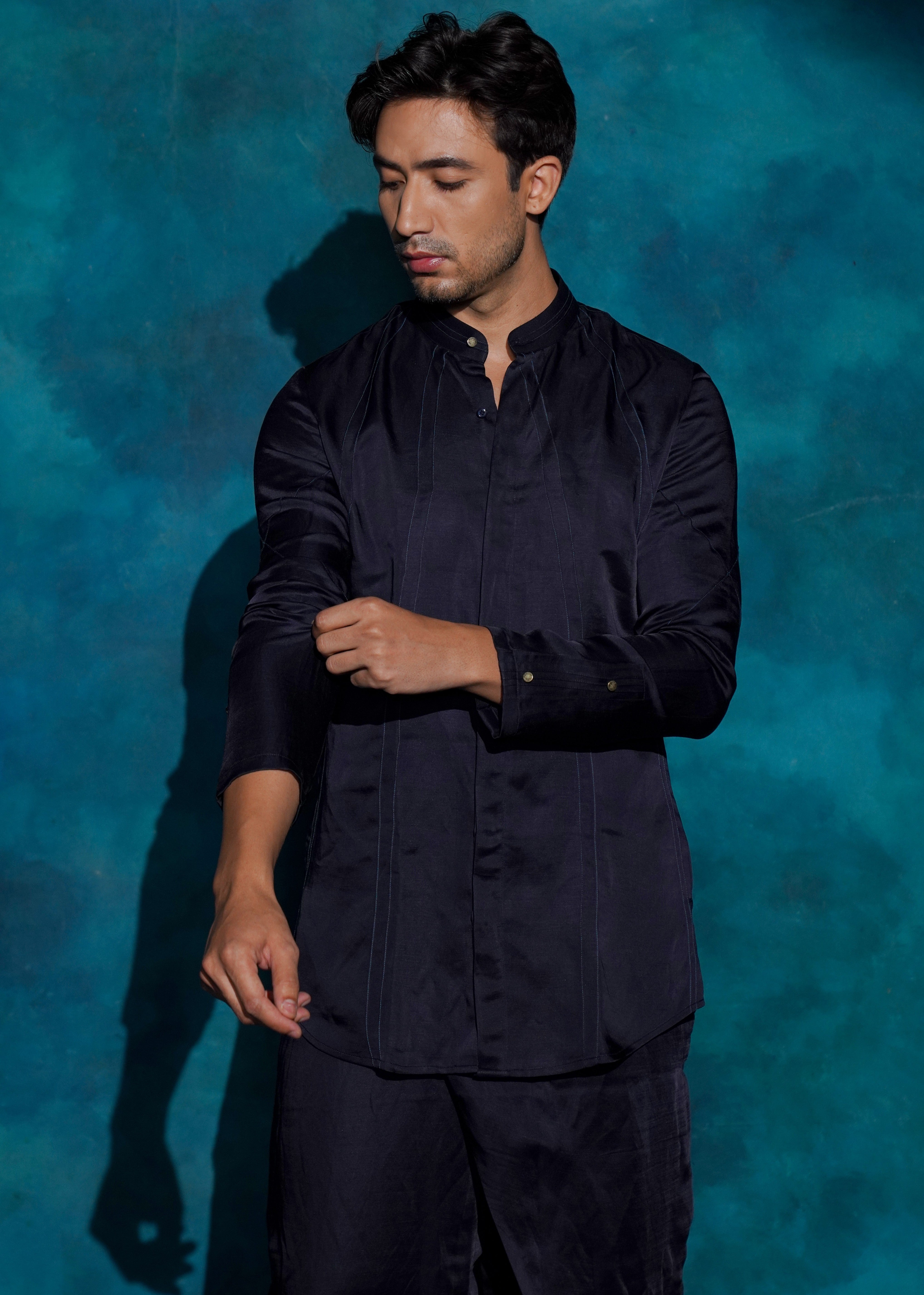 Midnight Blue Shirt Set
