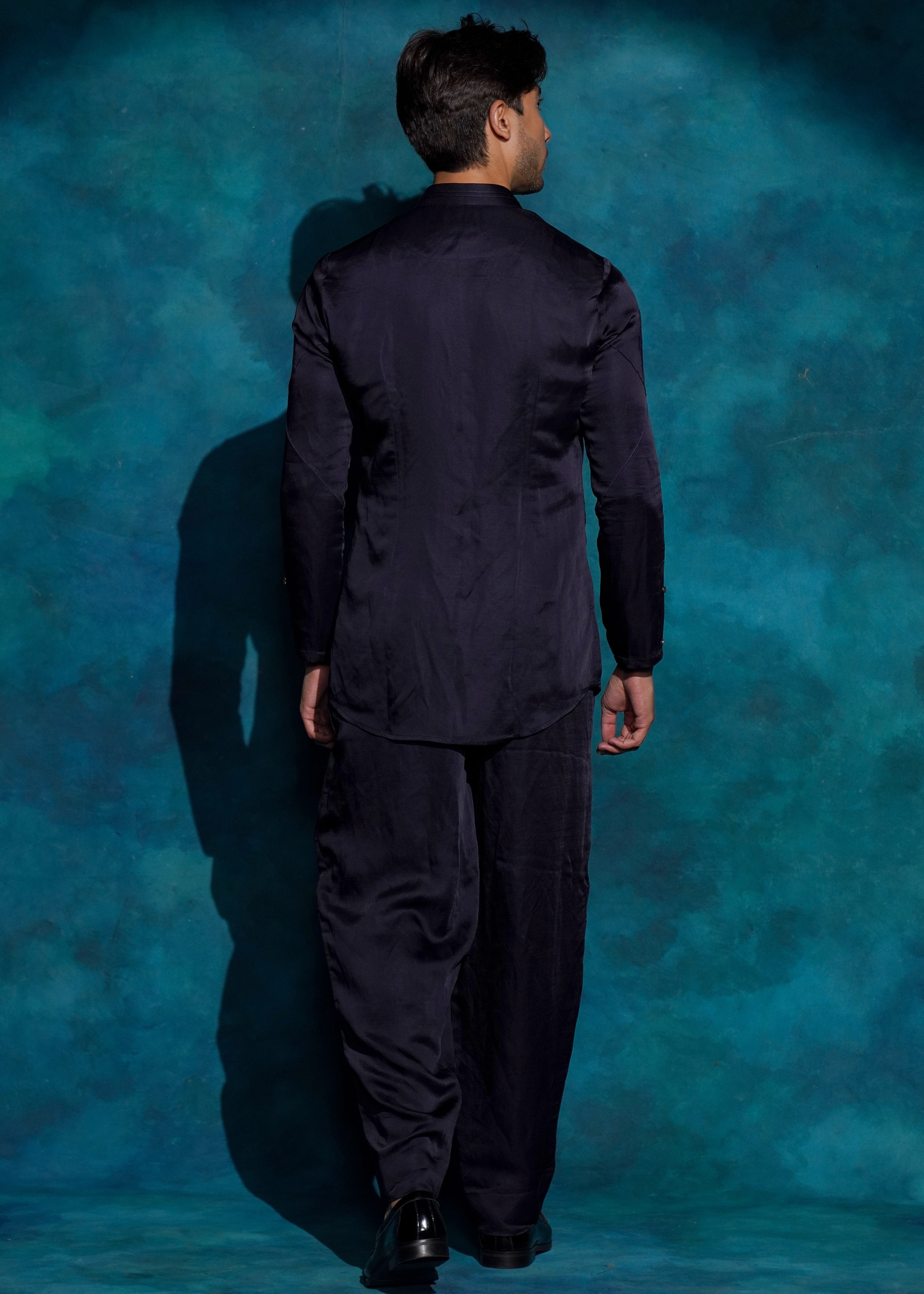 Midnight Blue Shirt Set