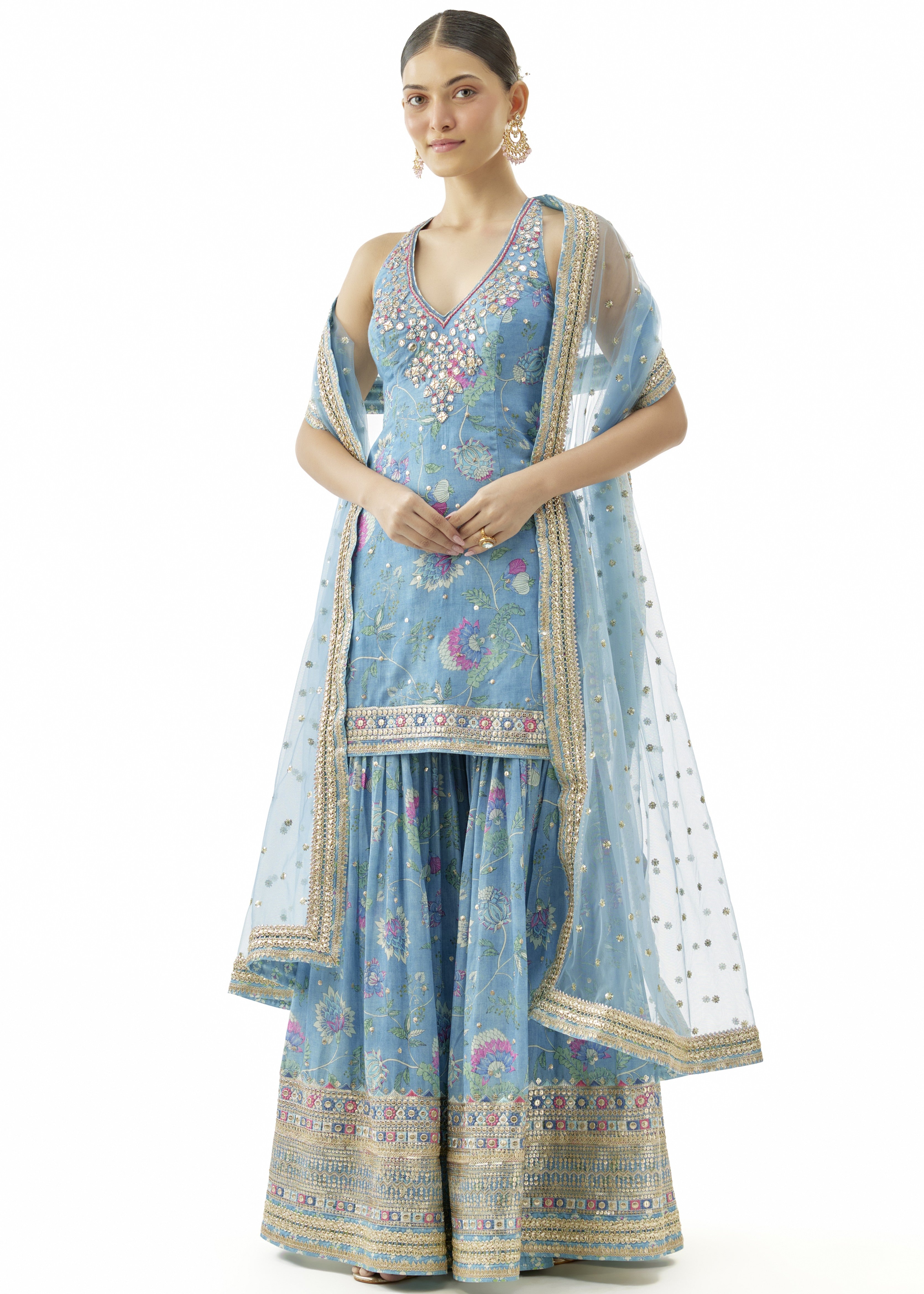 Blue Dhvanika Halter Set