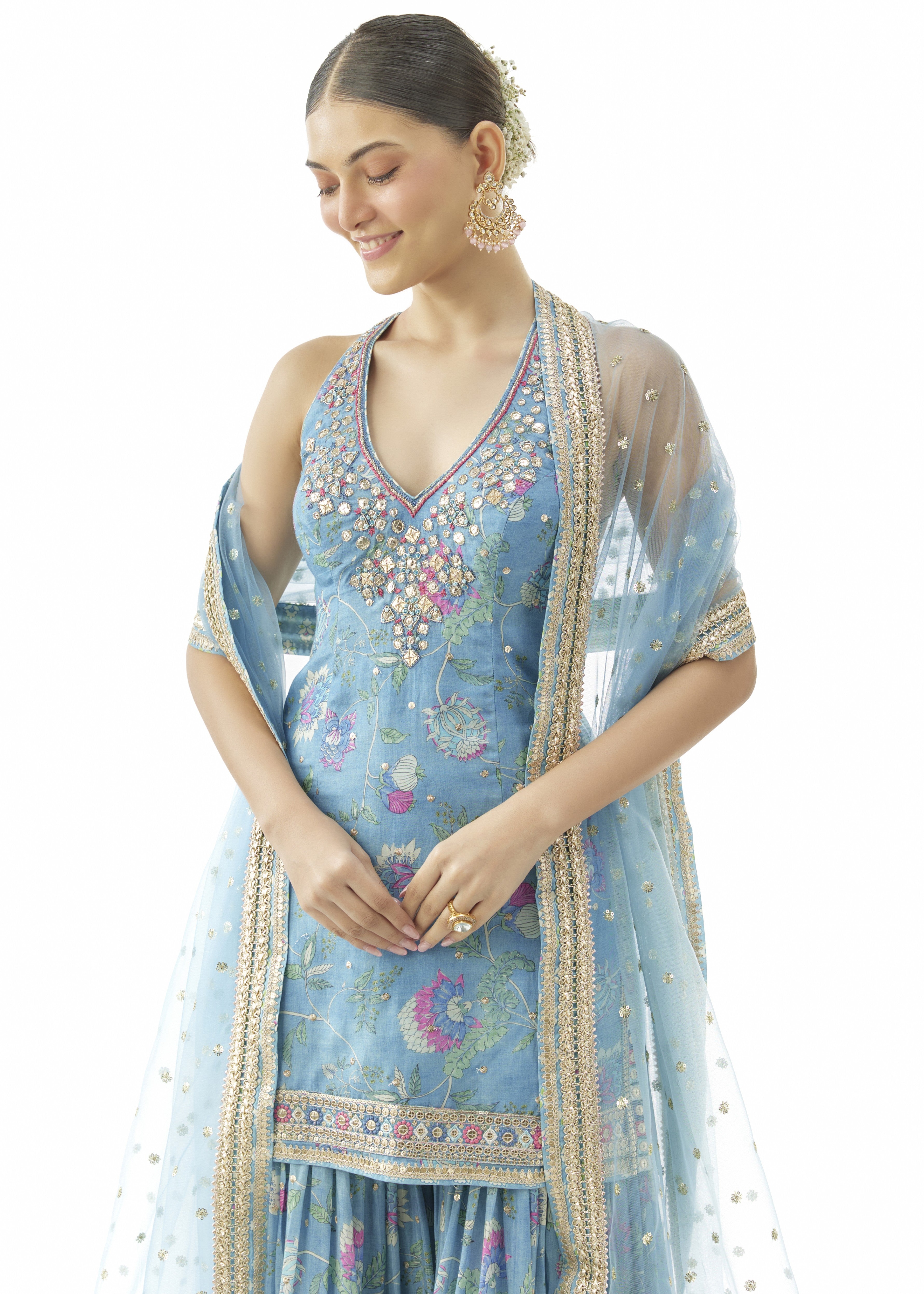 Blue Dhvanika Halter Set