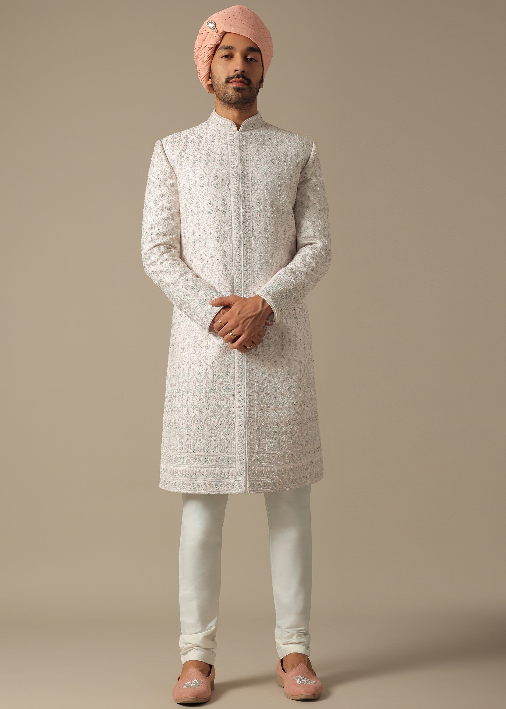 Regal Pink Sherwani Set