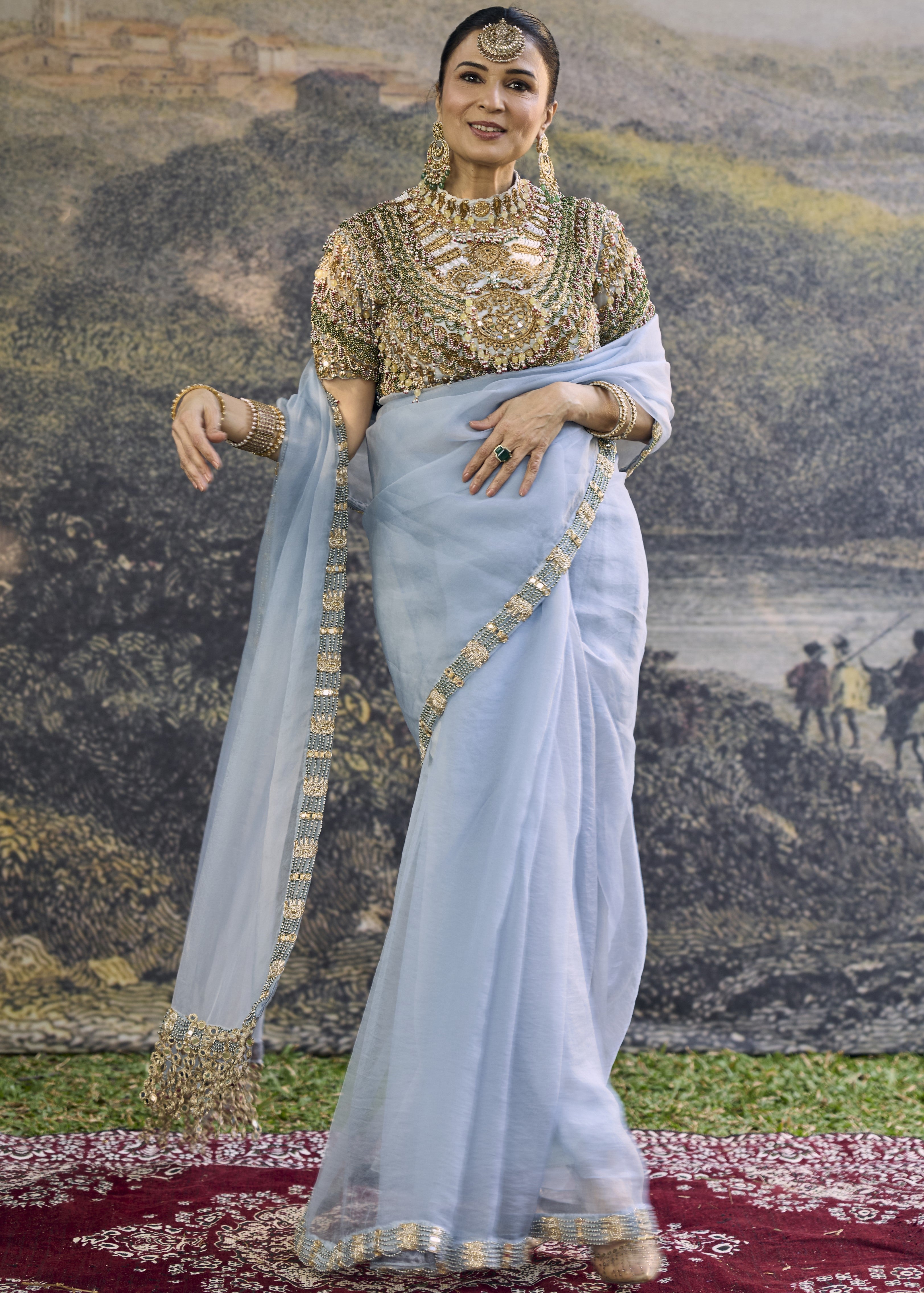 Neelambari Sari Set