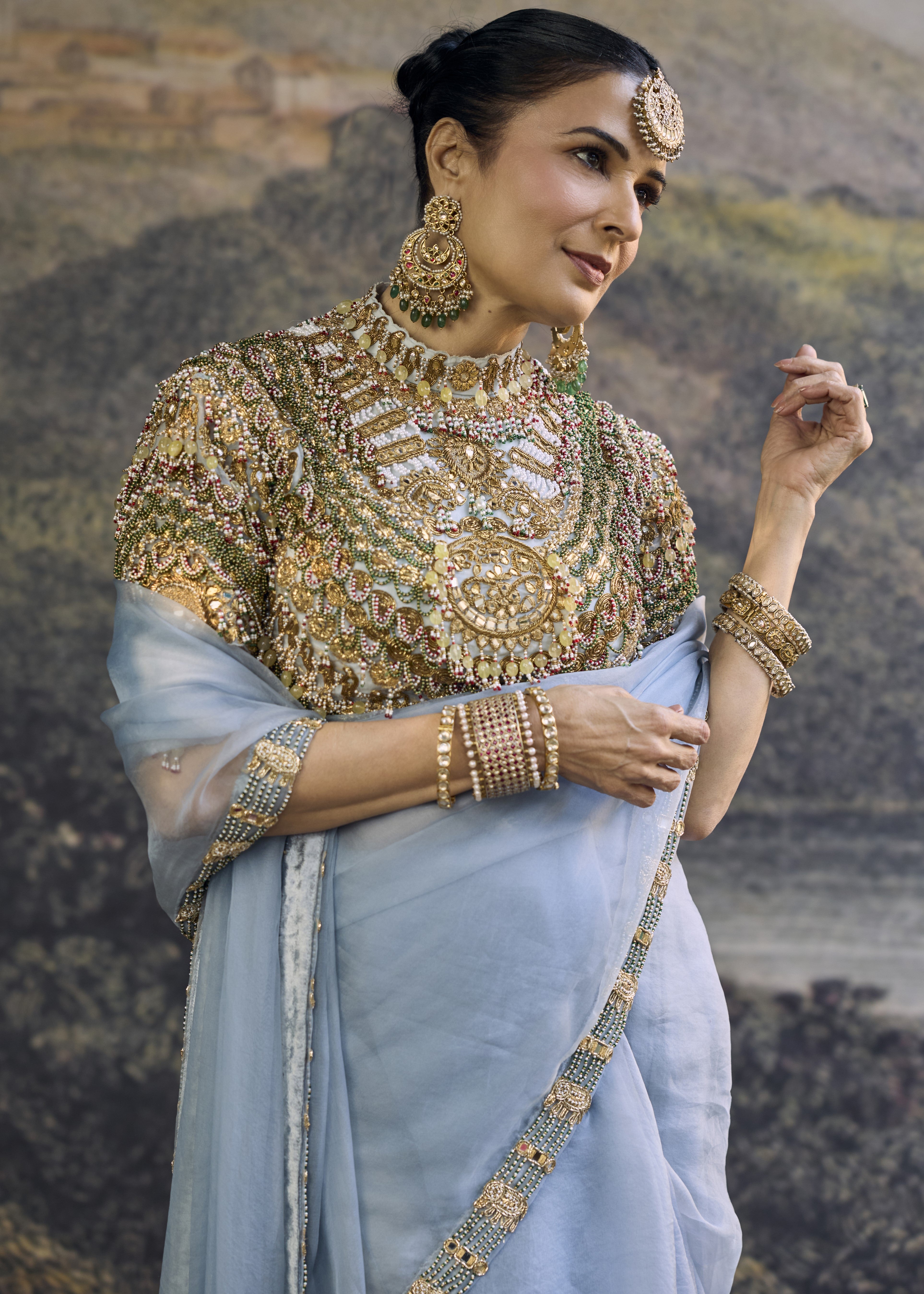 Neelambari Sari Set