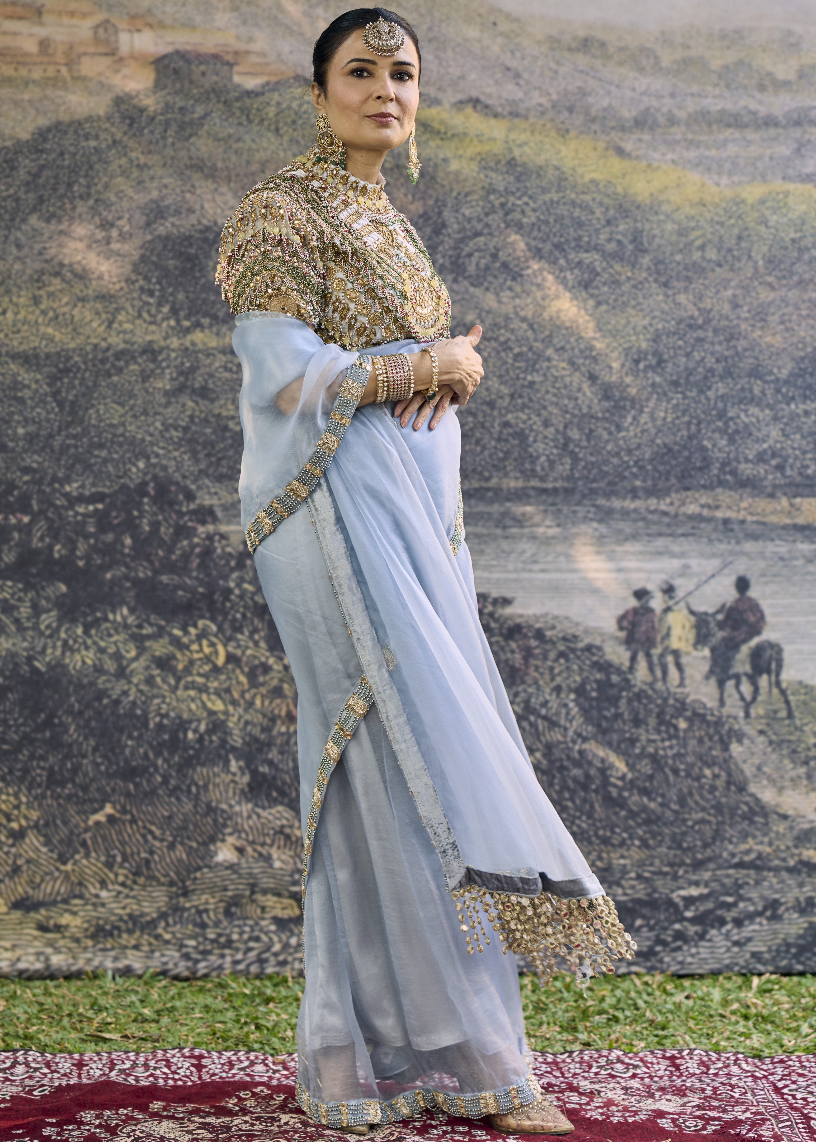 Neelambari Sari Set