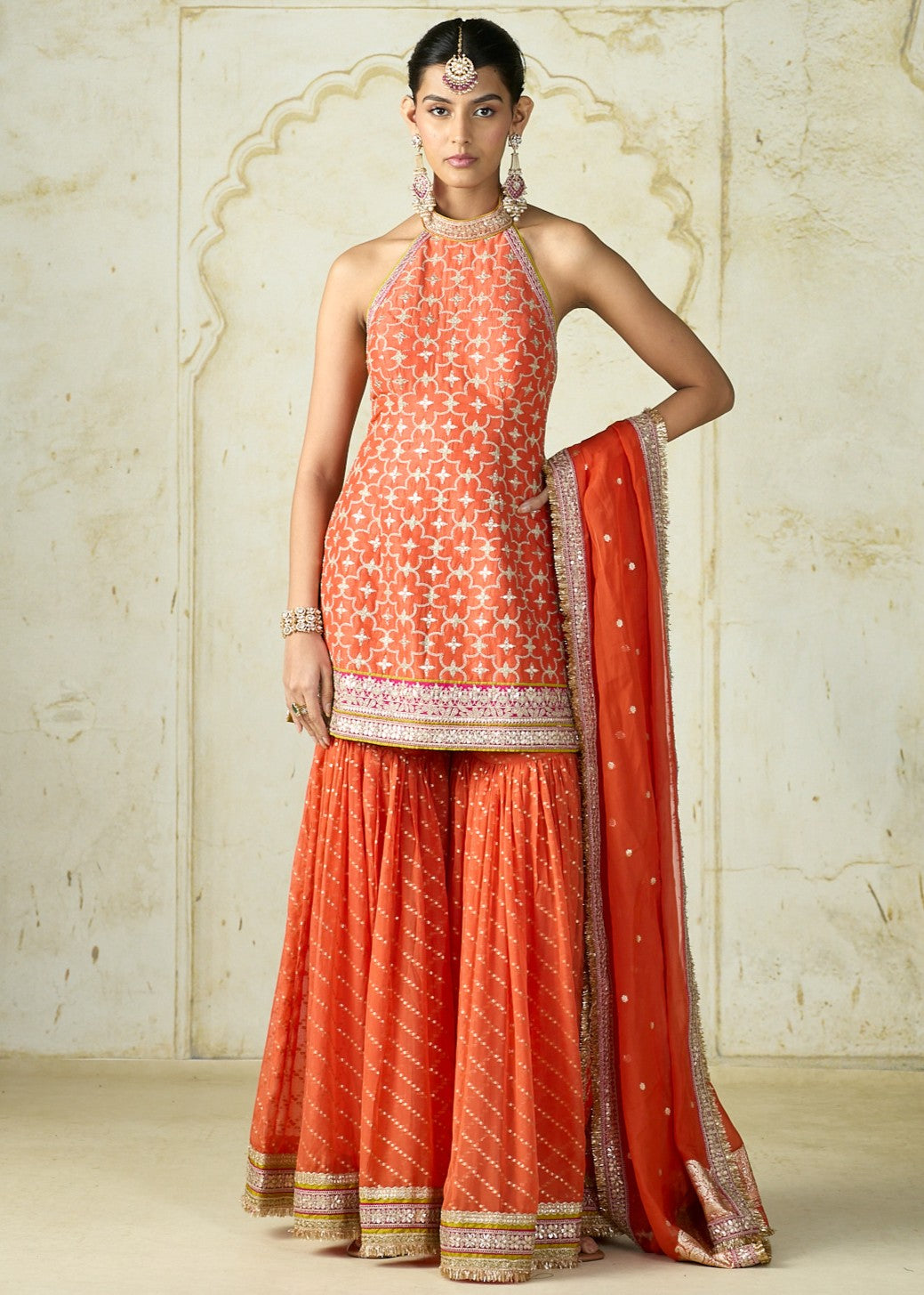 Orange Kainaat Sharara Set