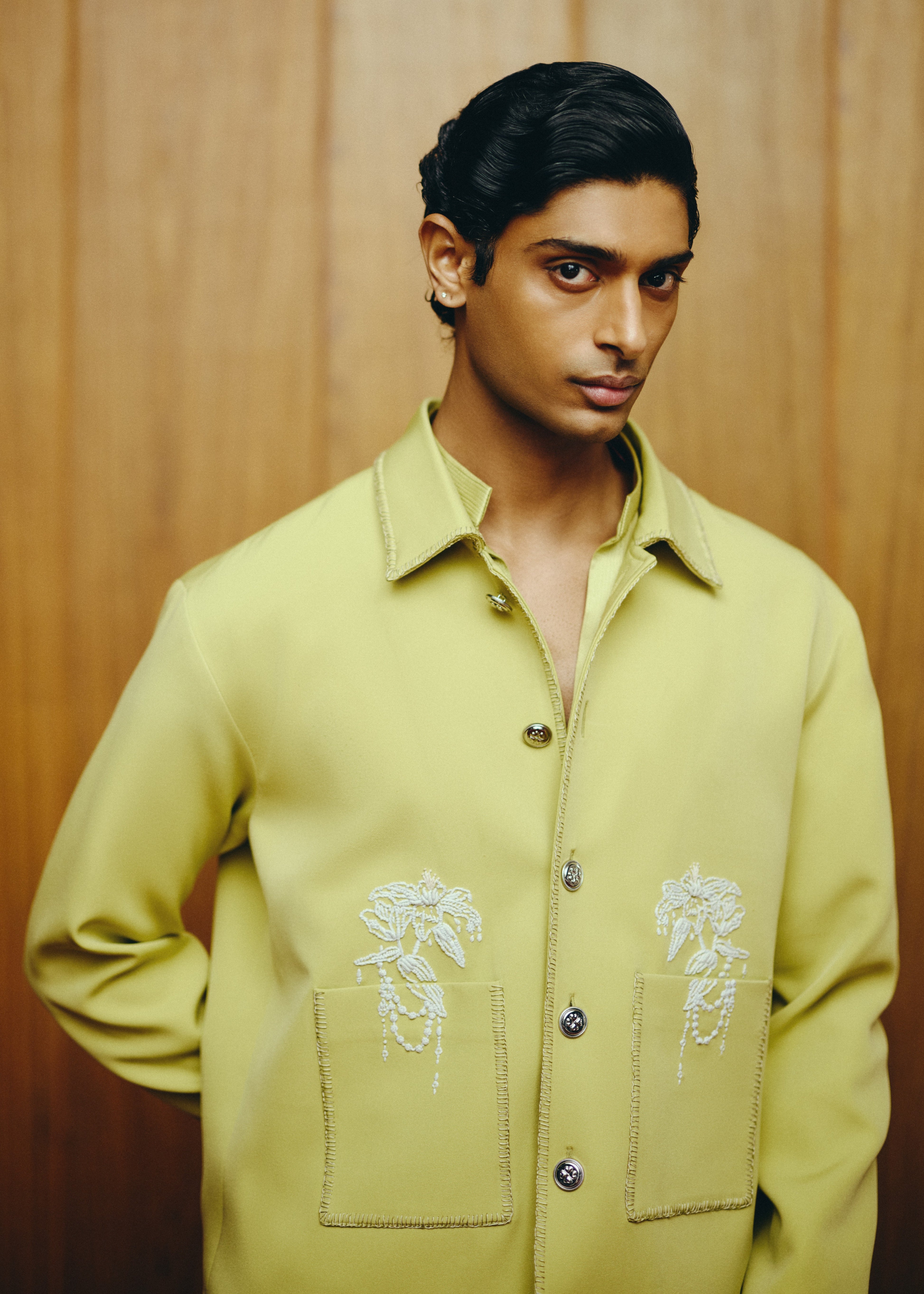 The Verdant Open Jacket, Shirt With Pant Set