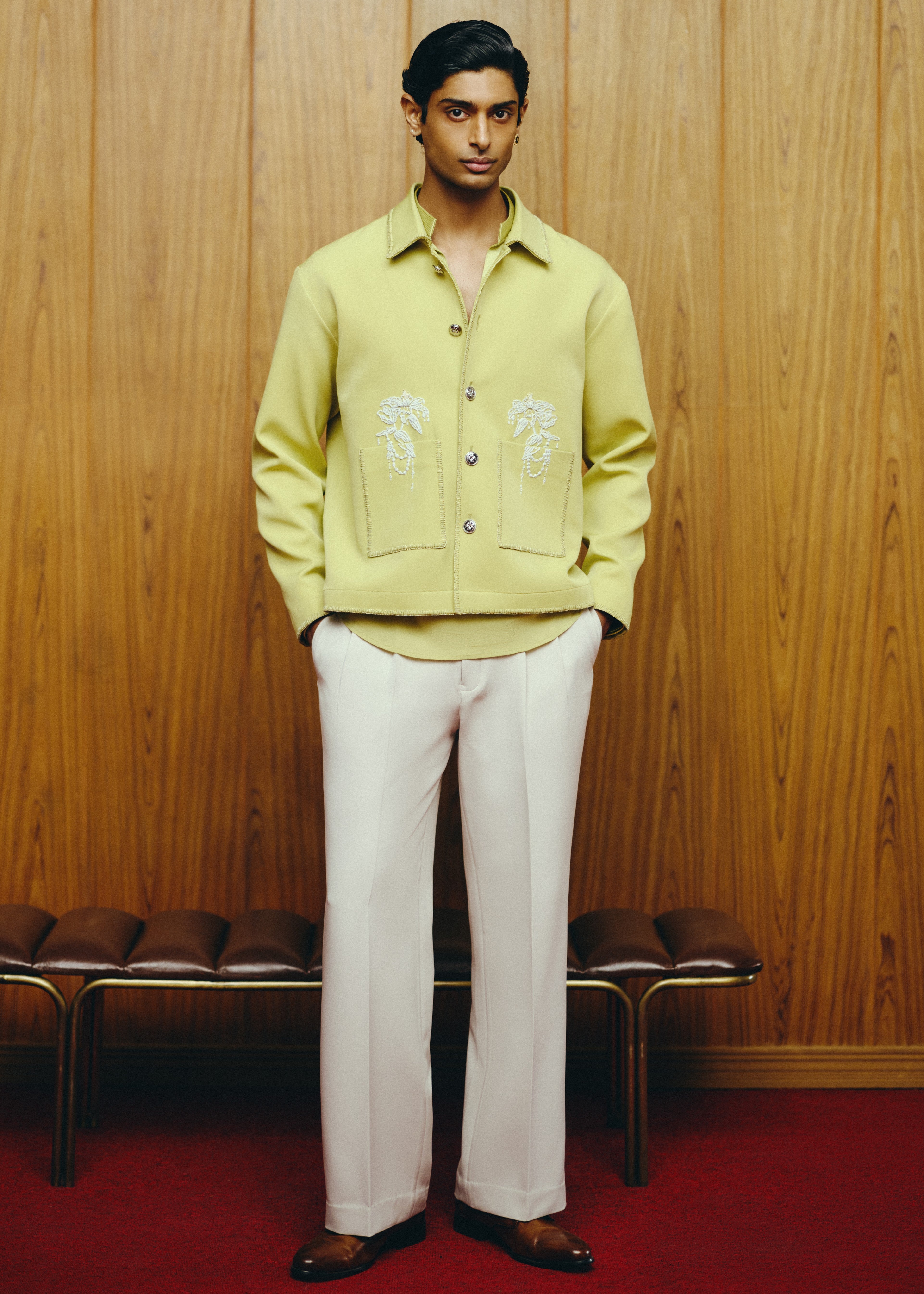 The Verdant Open Jacket, Shirt With Pant Set