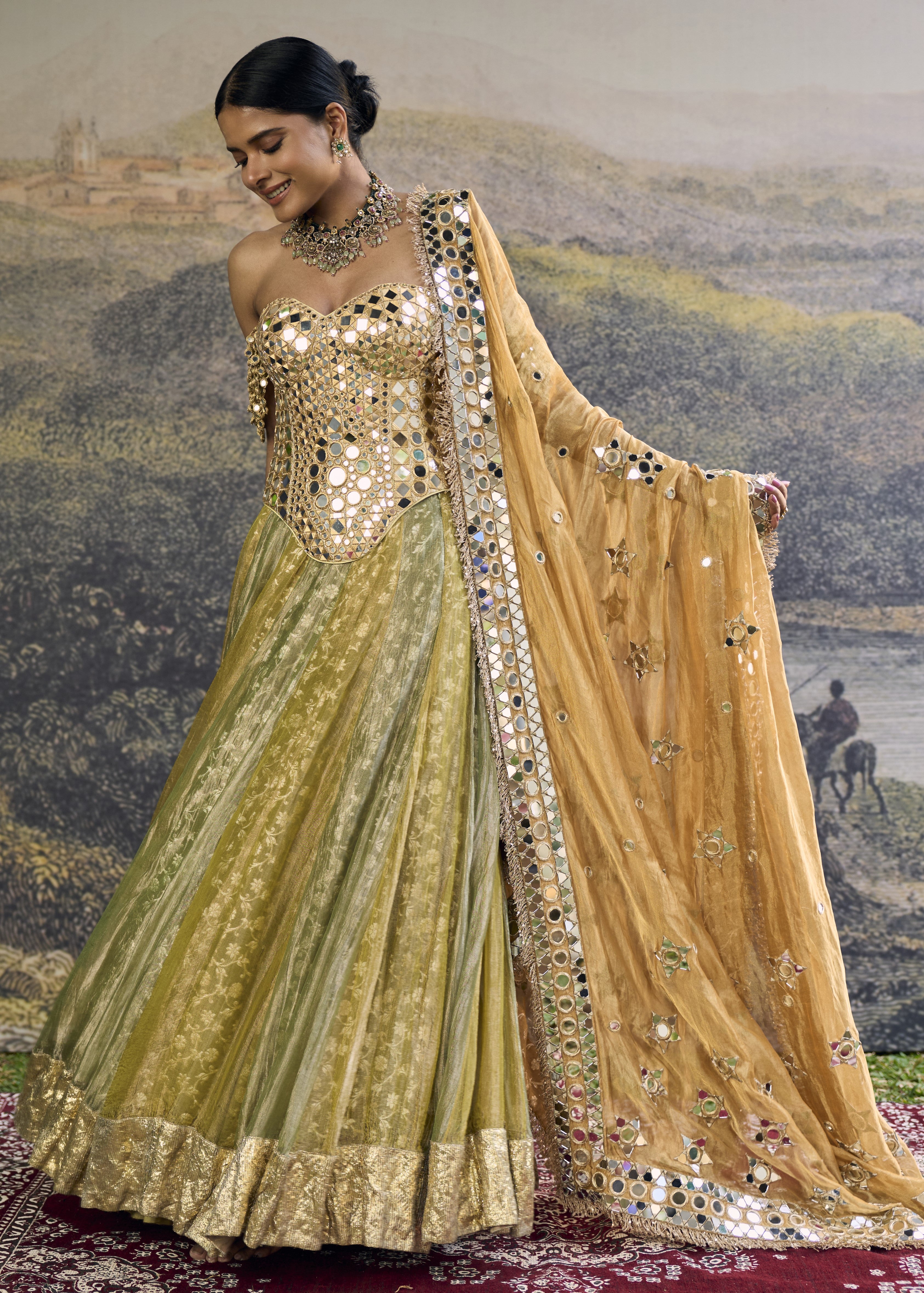 Hiranya Mirror Lehenga Set