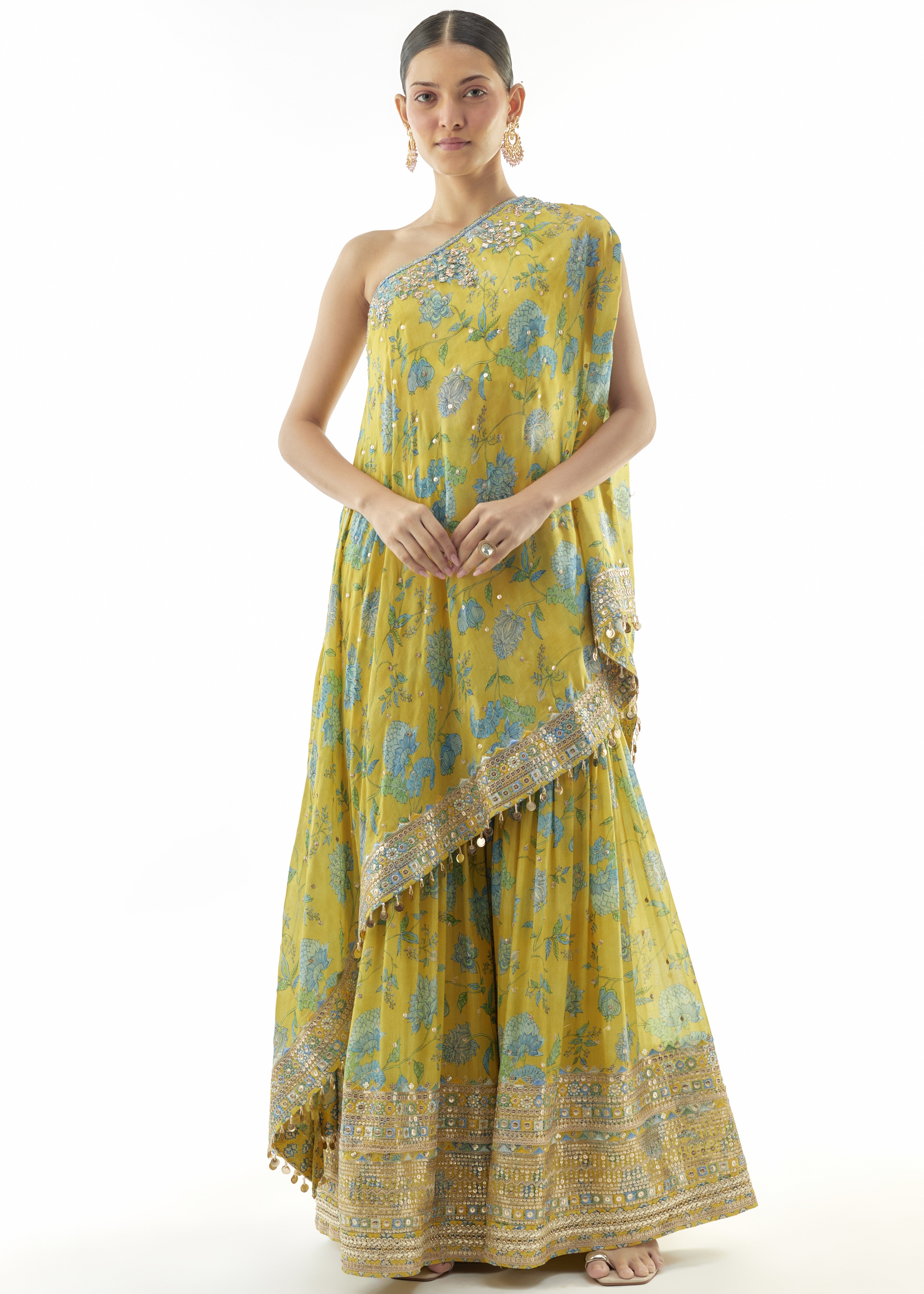 Sumedha One Shoulder Sharara Set