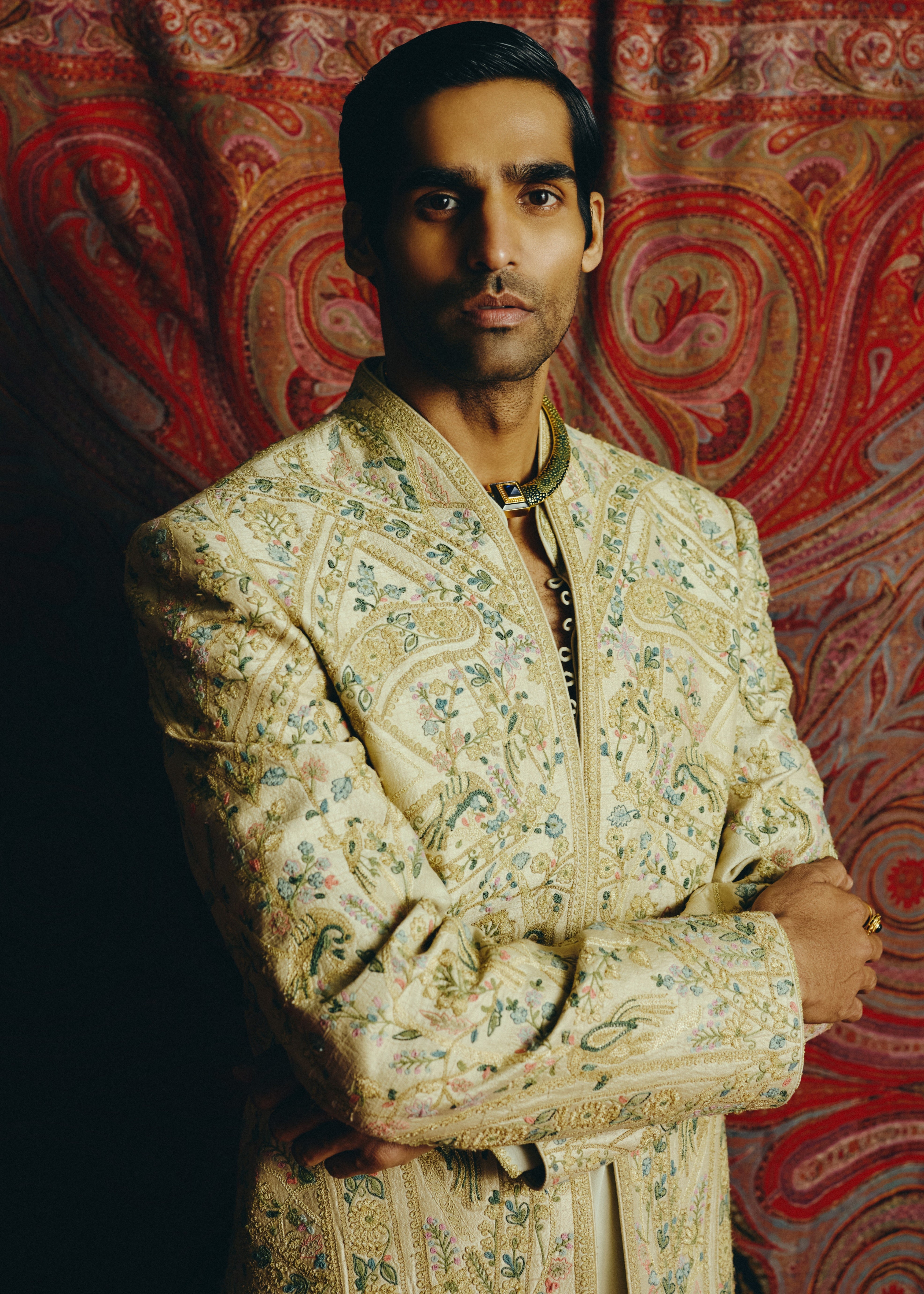 Imperial Pista Open Jacket With Kurta & Pant Set