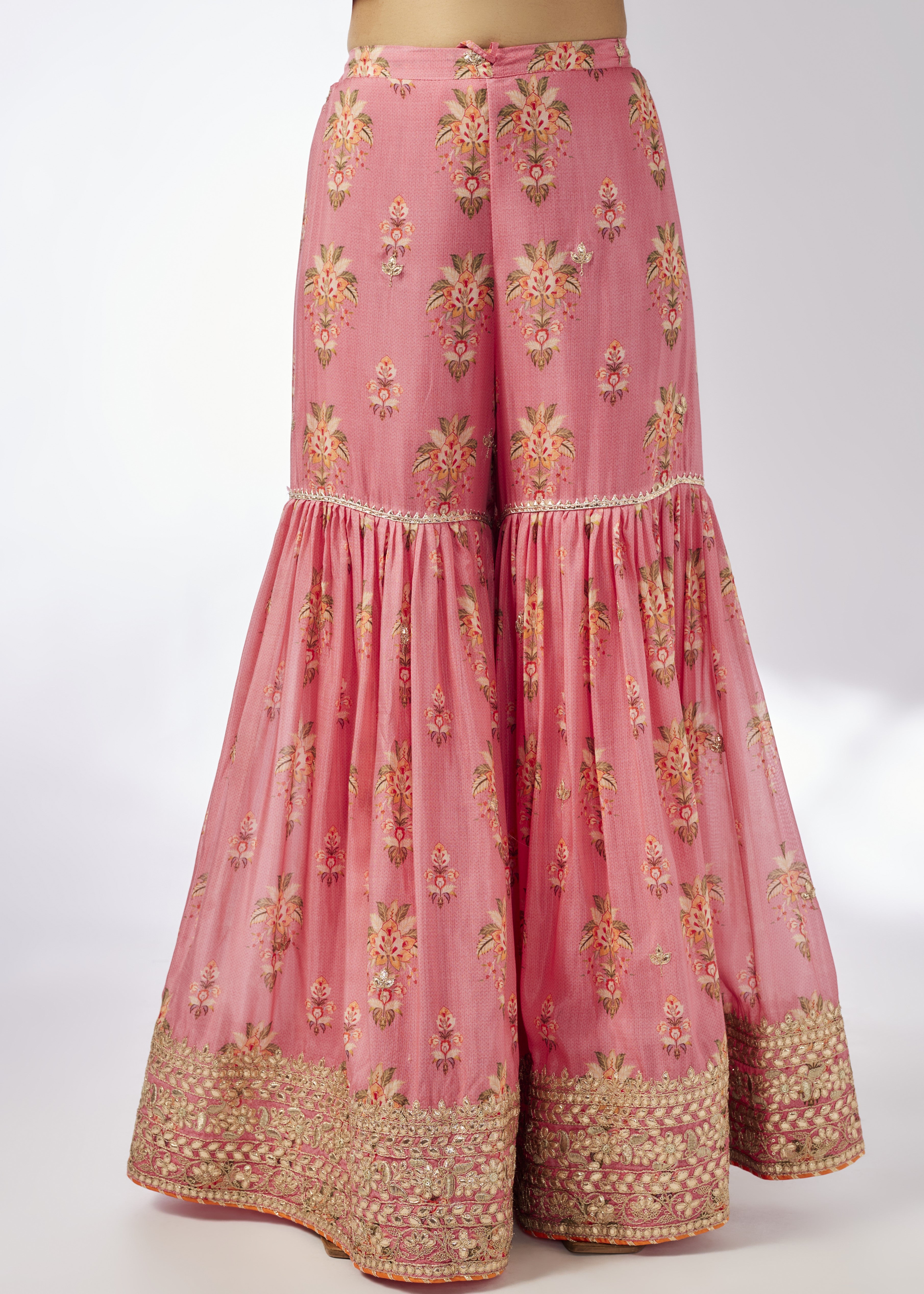 Pink Dhriti Sleeveless Sharara Set