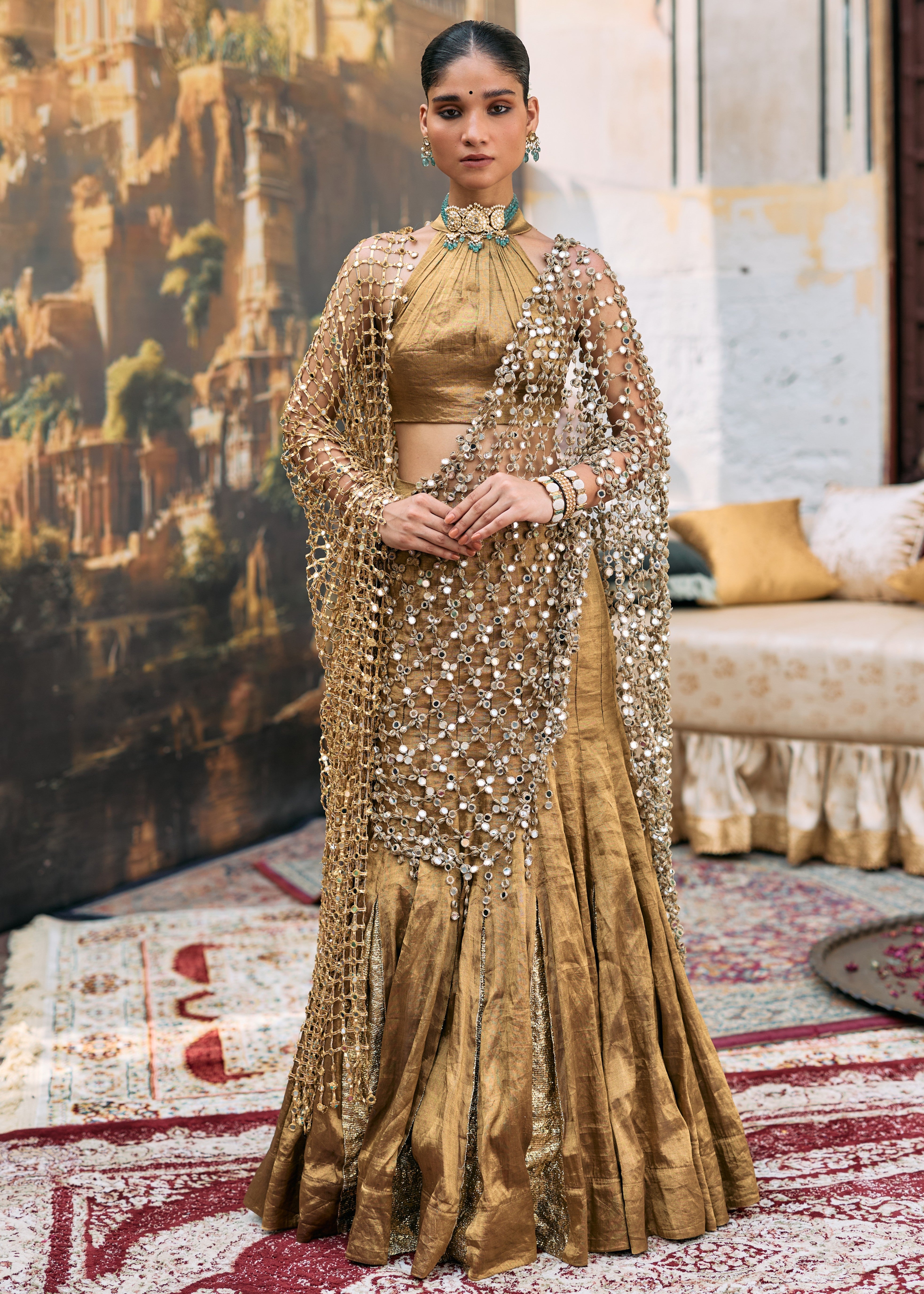 Mandira Lehenga Set With Sheeshya Veil