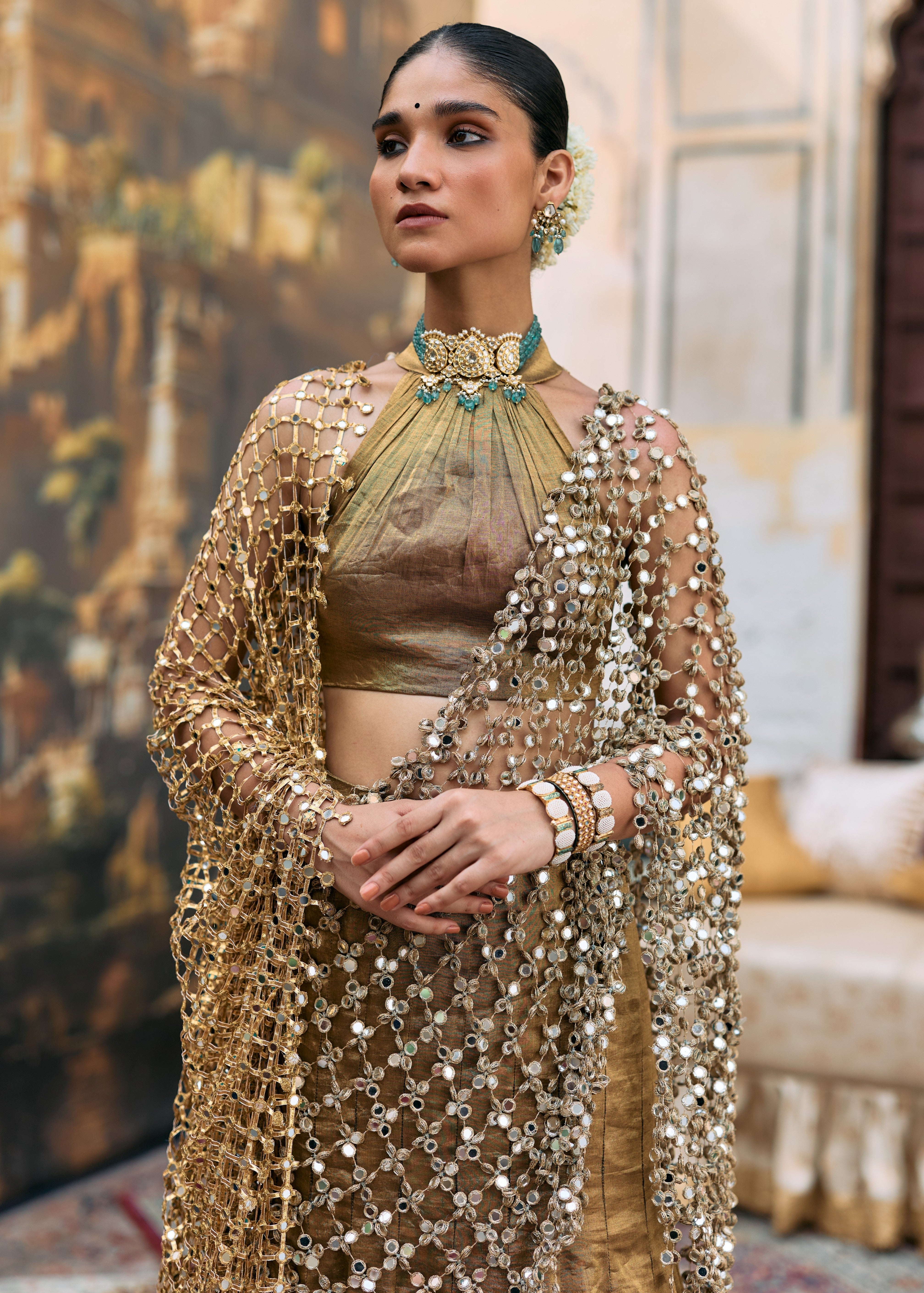 Mandira Lehenga Set With Sheeshya Veil