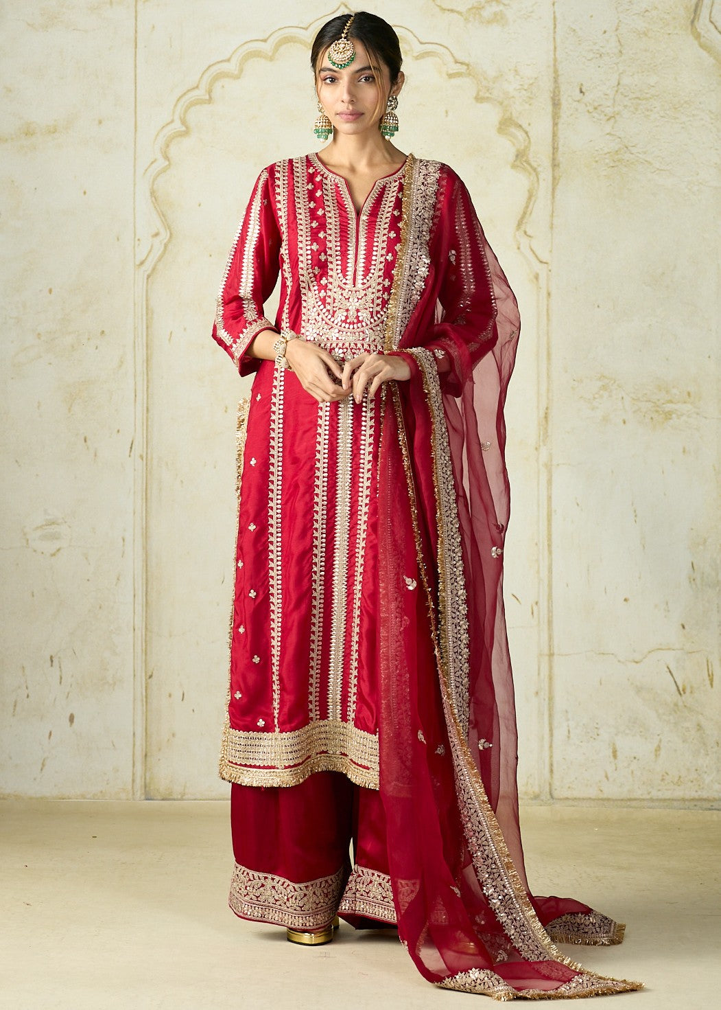 Red Lakshmi Kurta Set