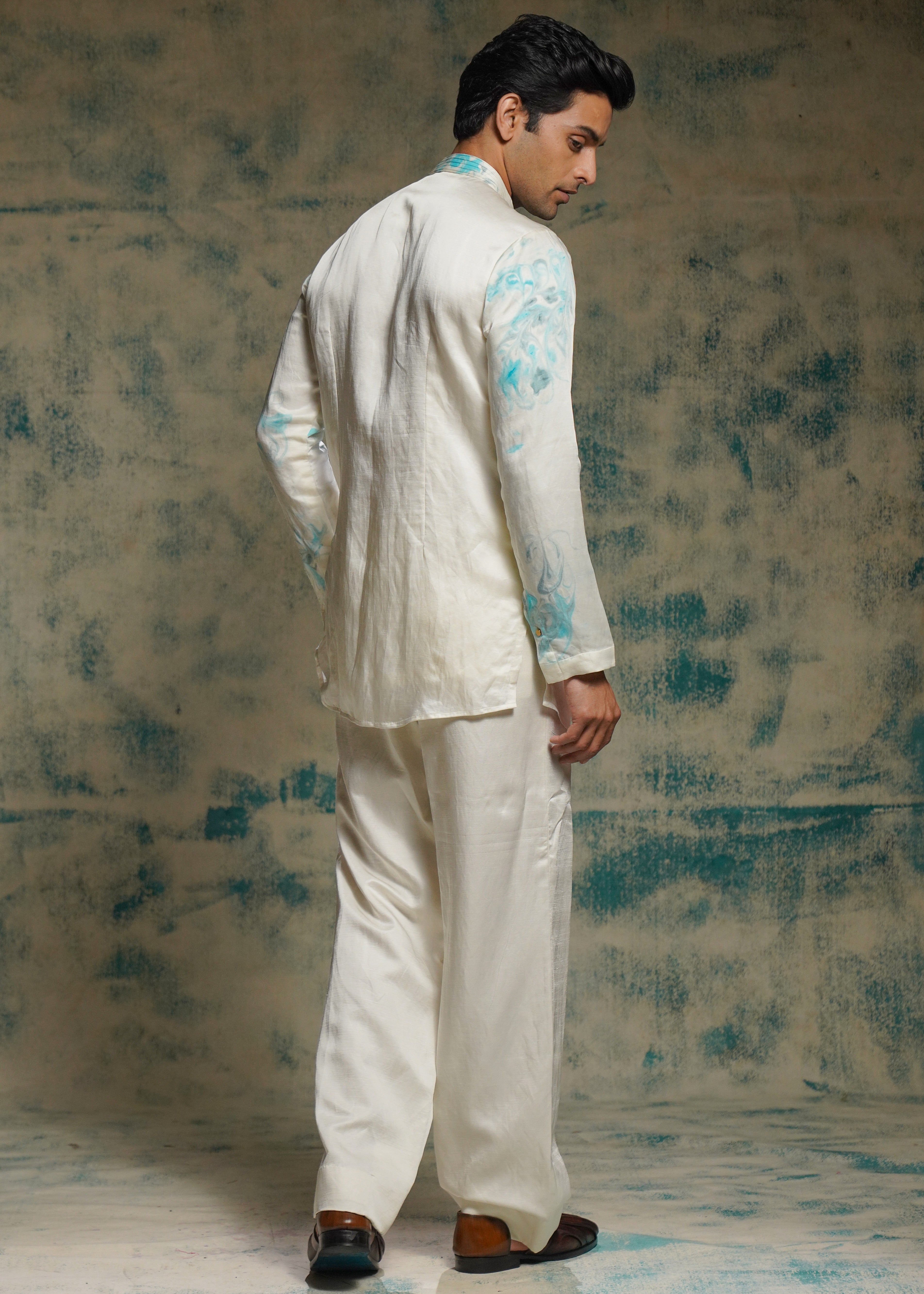 Ivory Marble Dyed Kurta Set