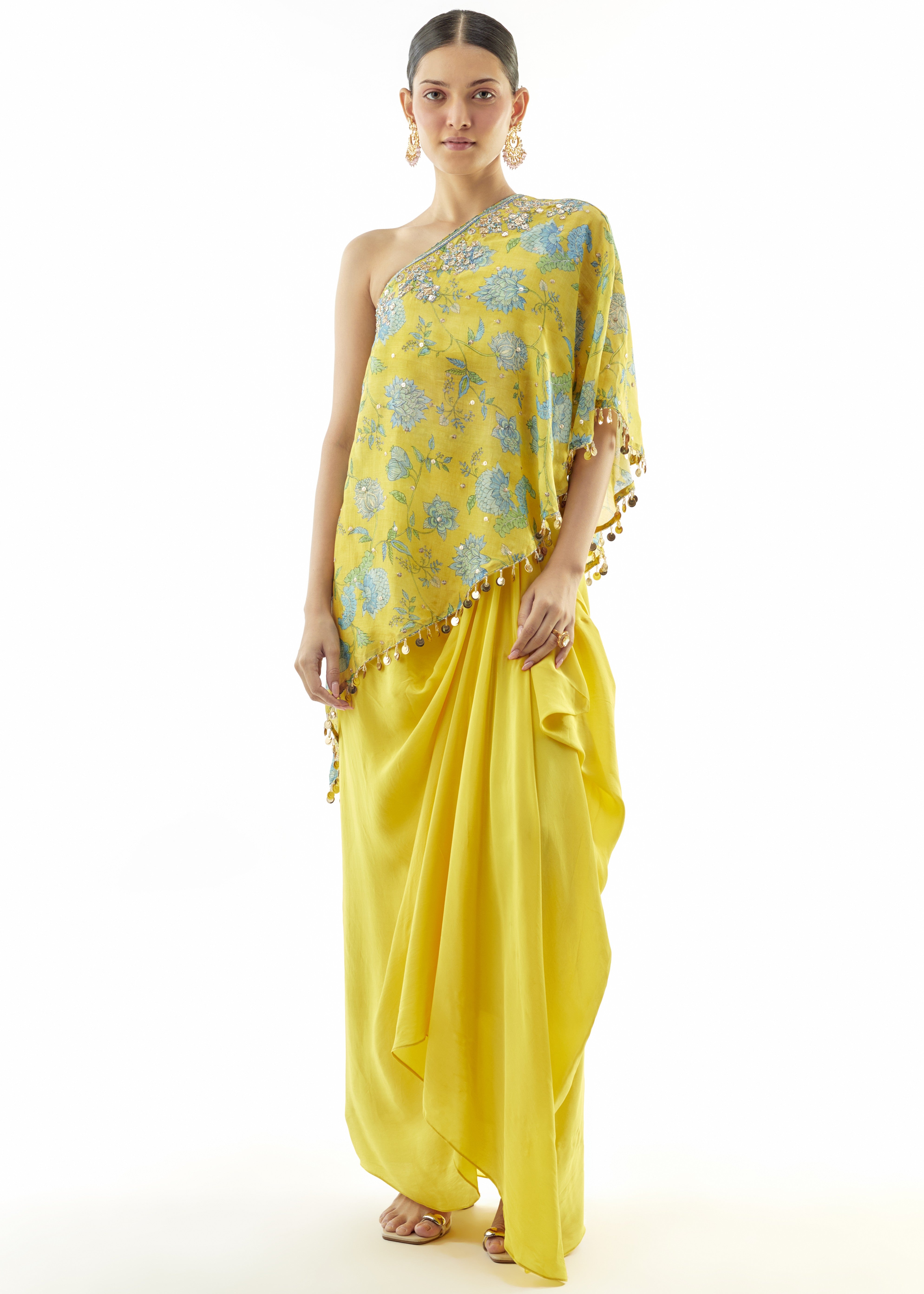 Vaishnavi One-Shoulder Skirt Set