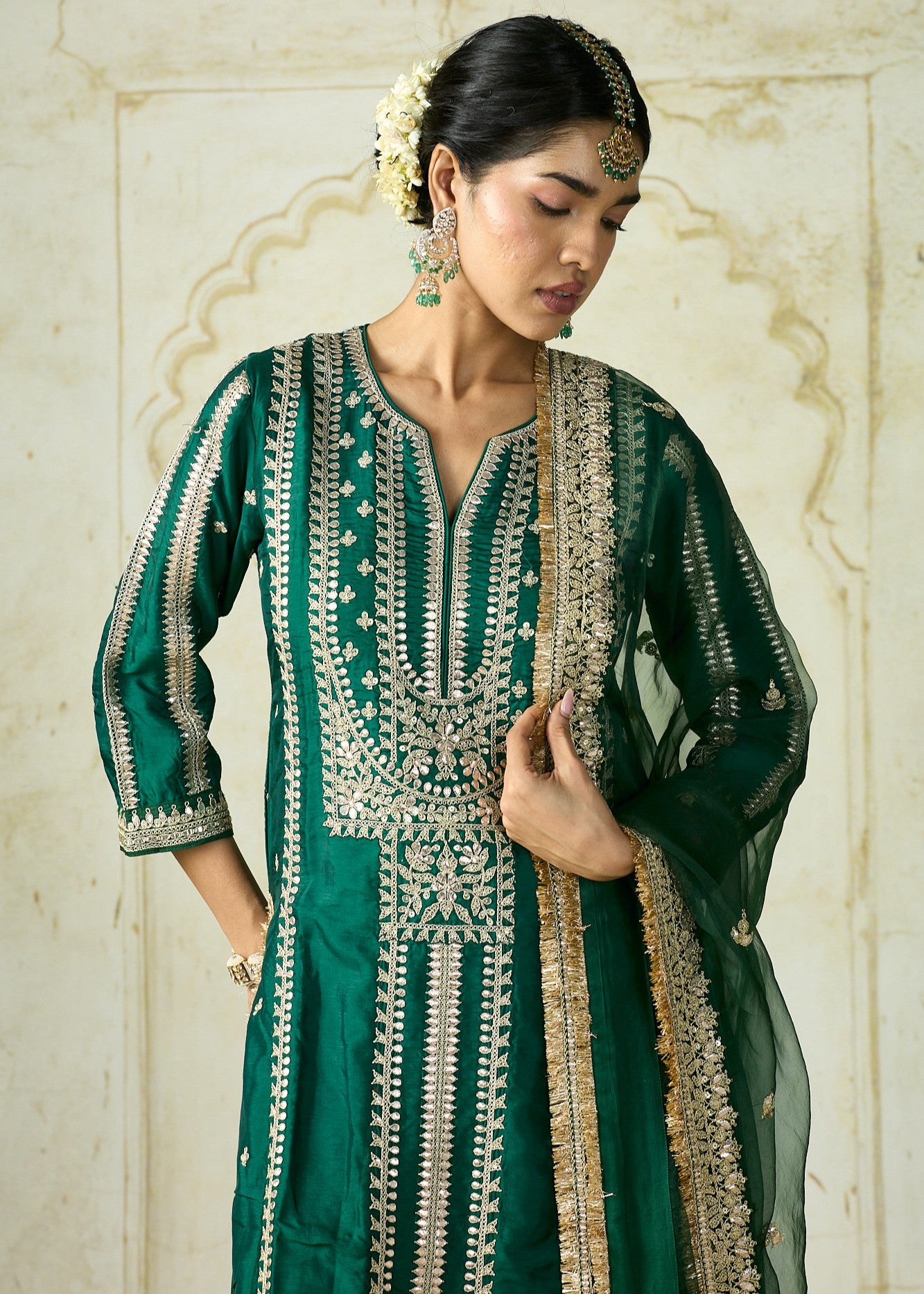 Green Lakshmi Kurta Set