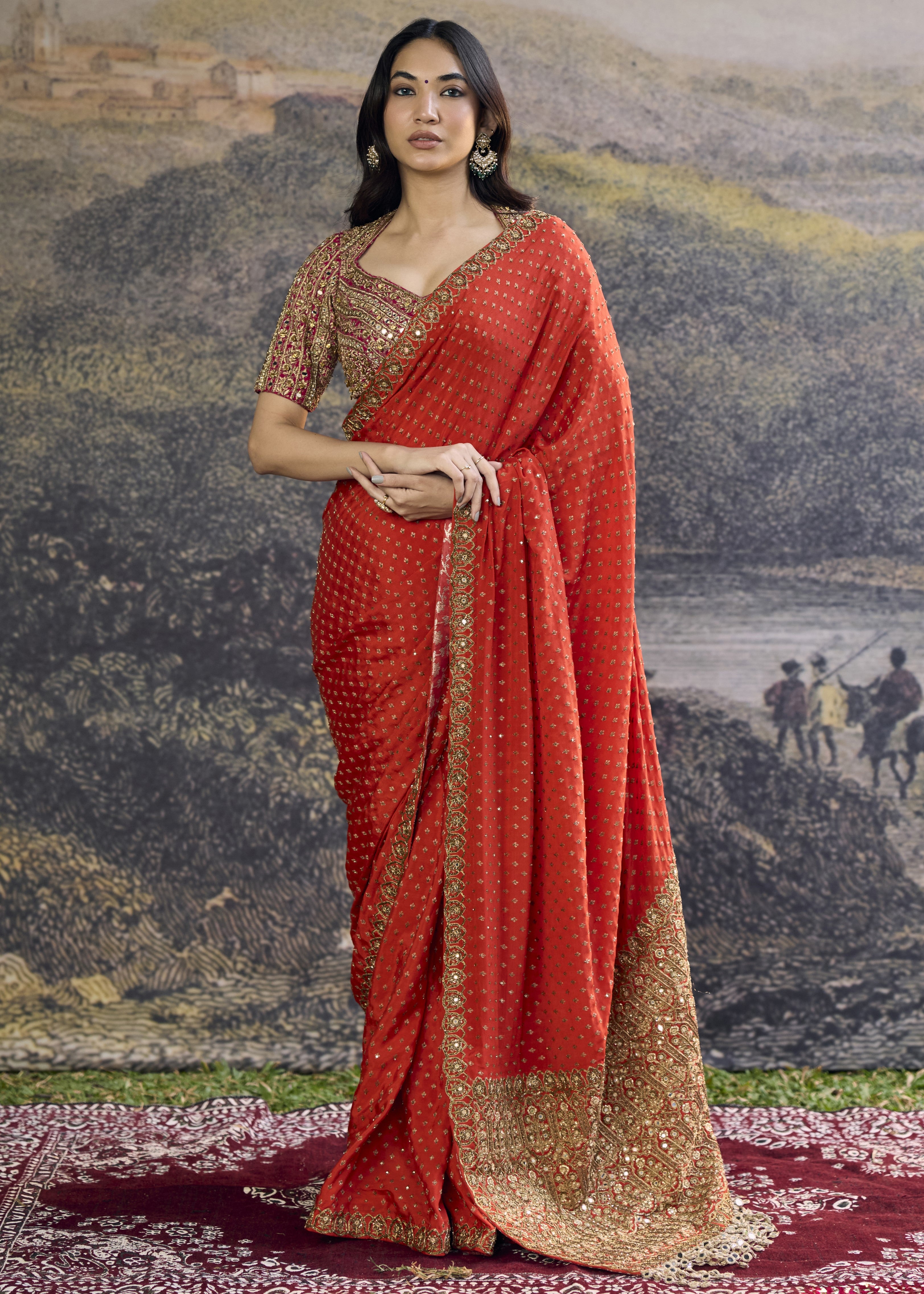 Surahi Rang Handloom Sari Set