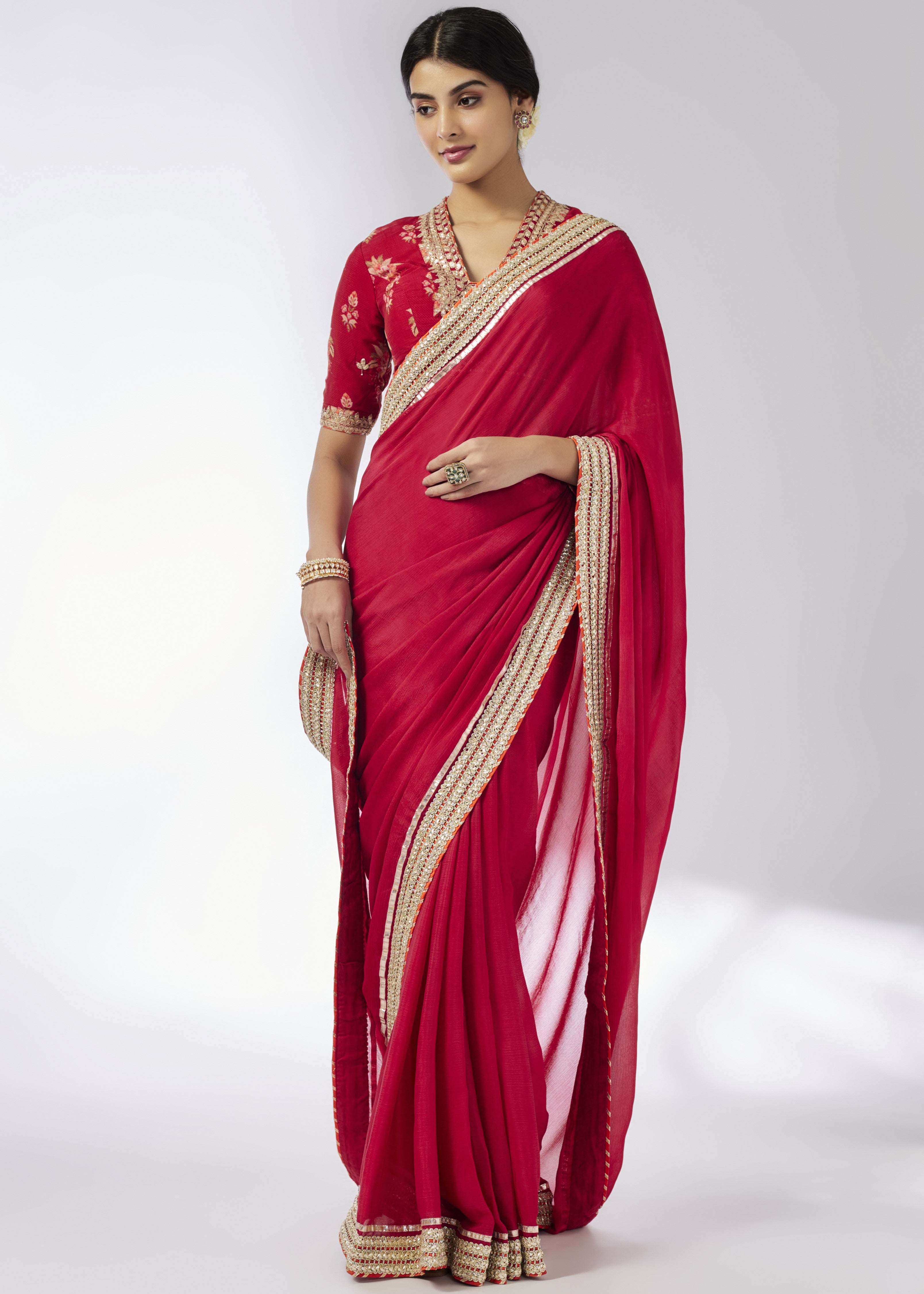 Red Anisha Sari Set