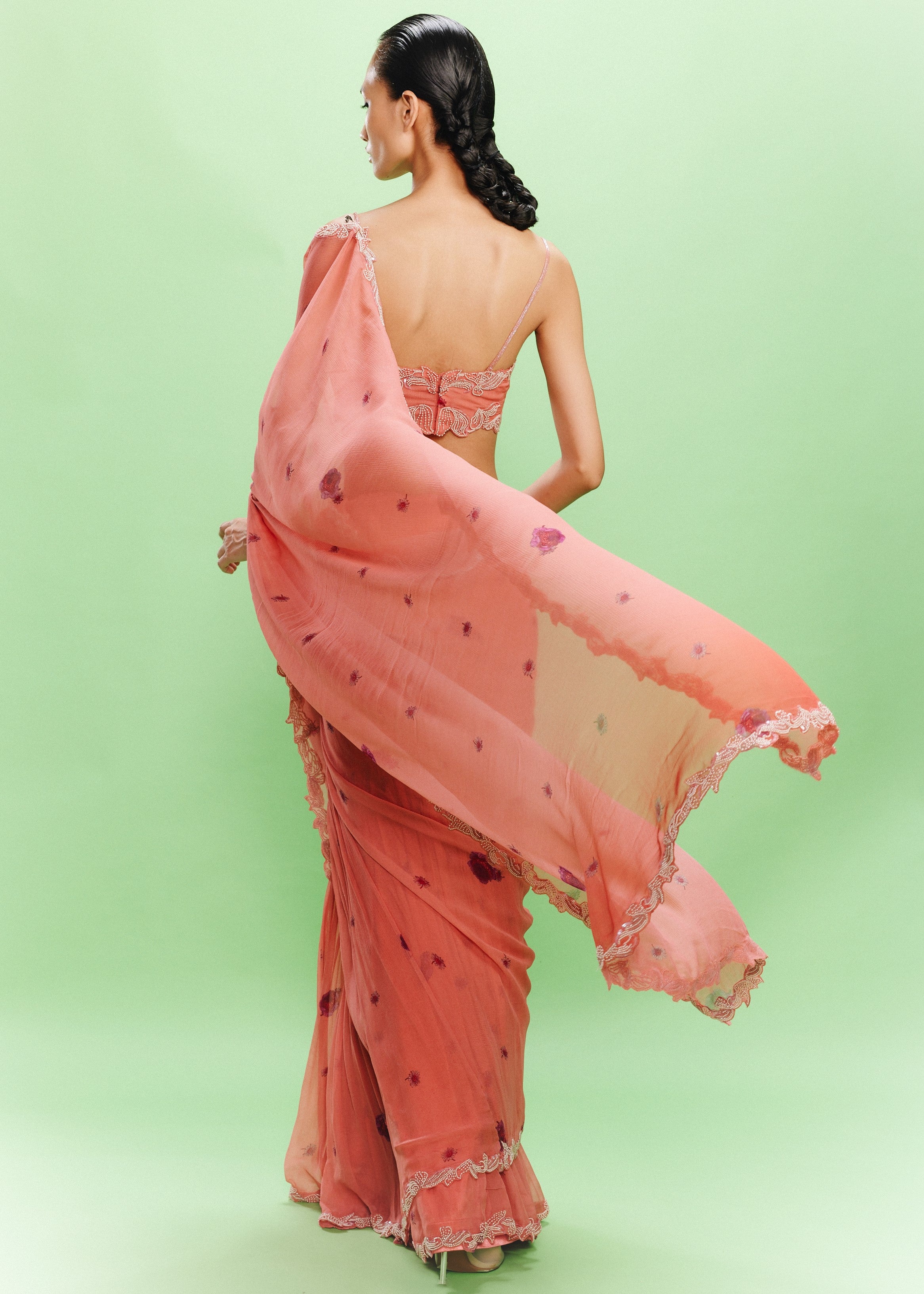 Liana Chiffon Floral Sari