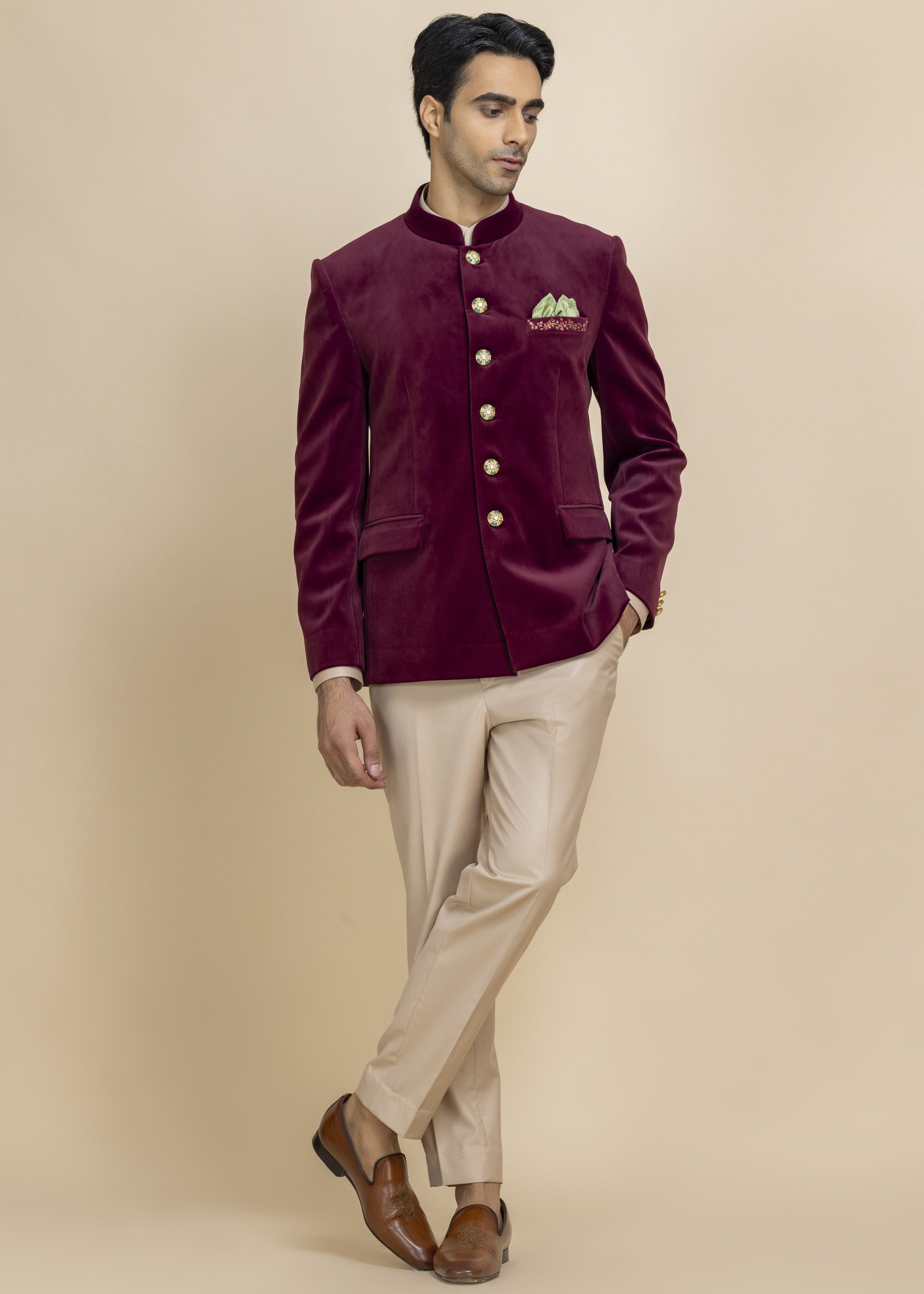Crimson Verve Bandgala