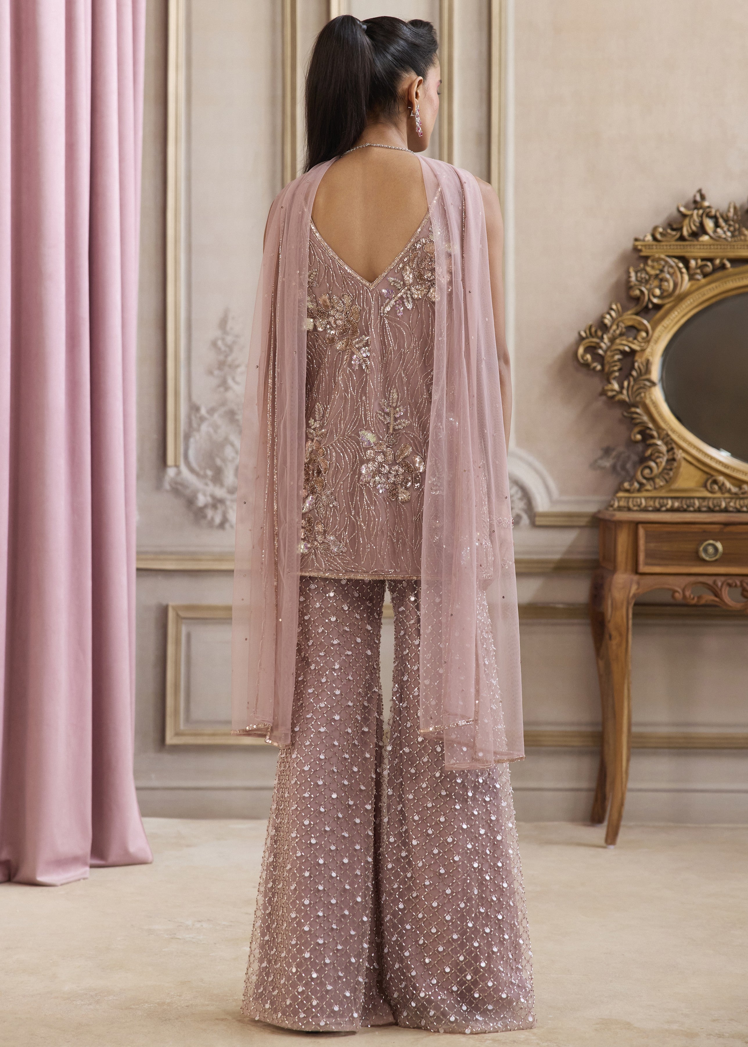Champagne Rose Kurta And Pants Set