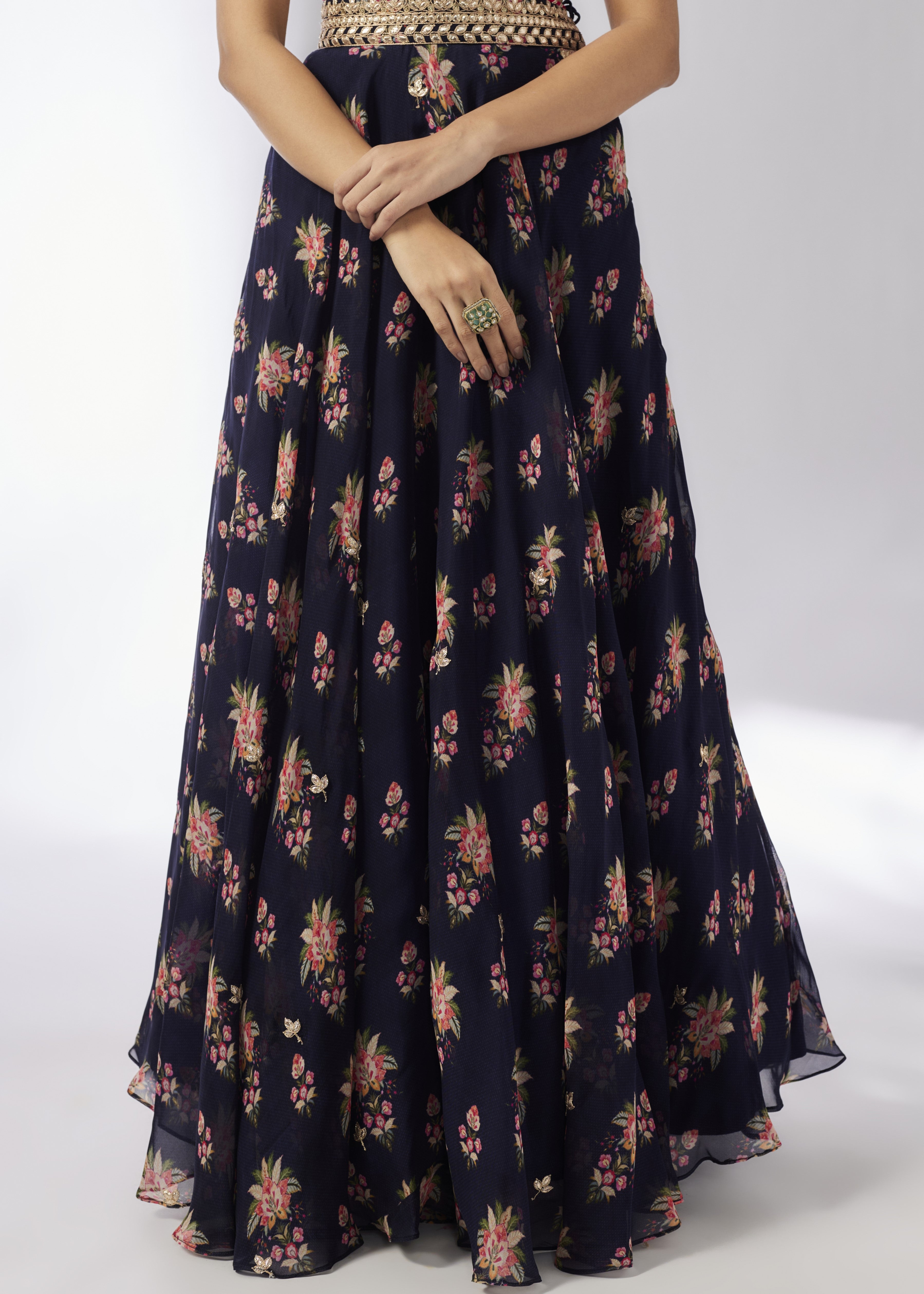 Navy Esha Lehenga Set