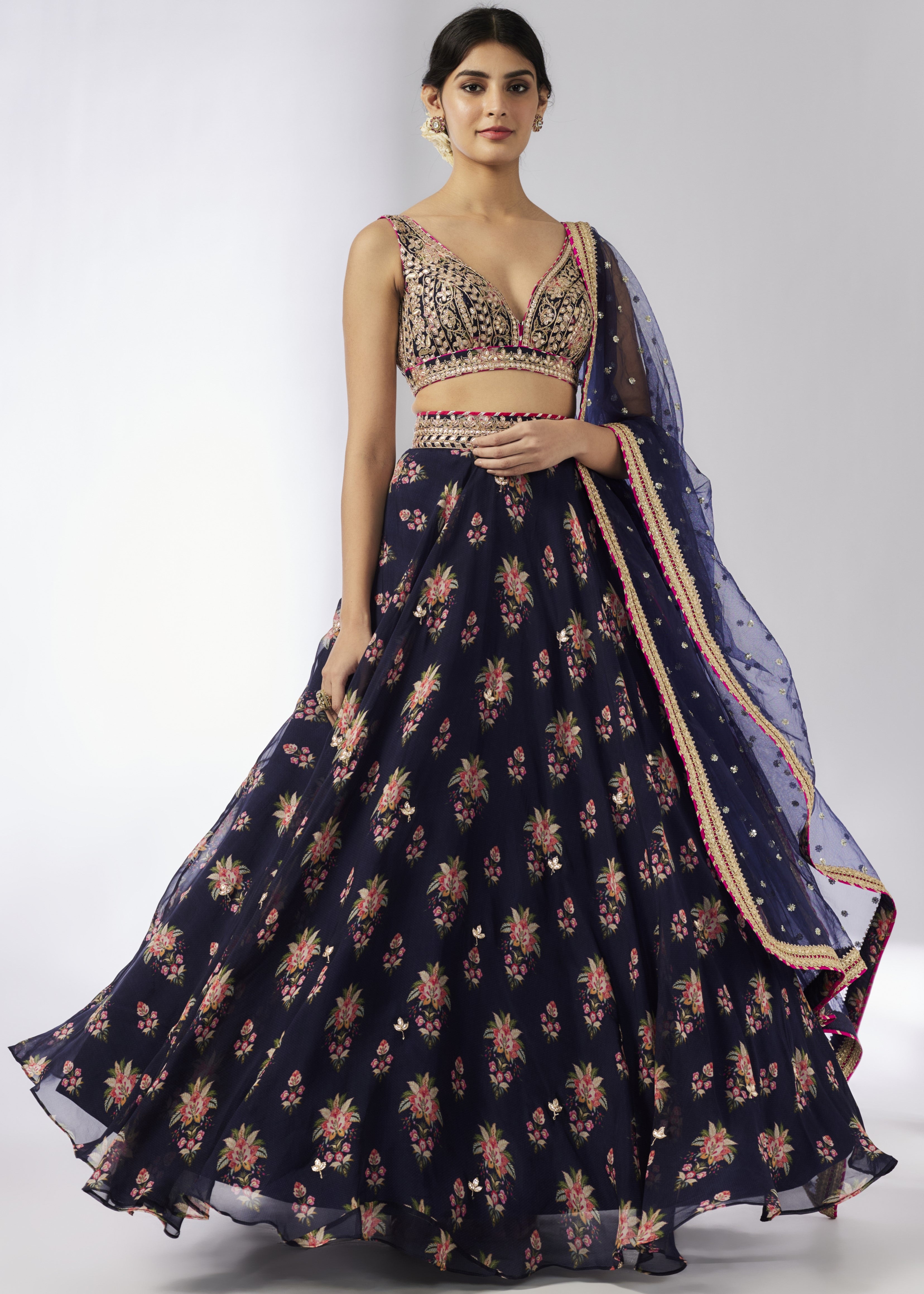 Navy Esha Lehenga Set