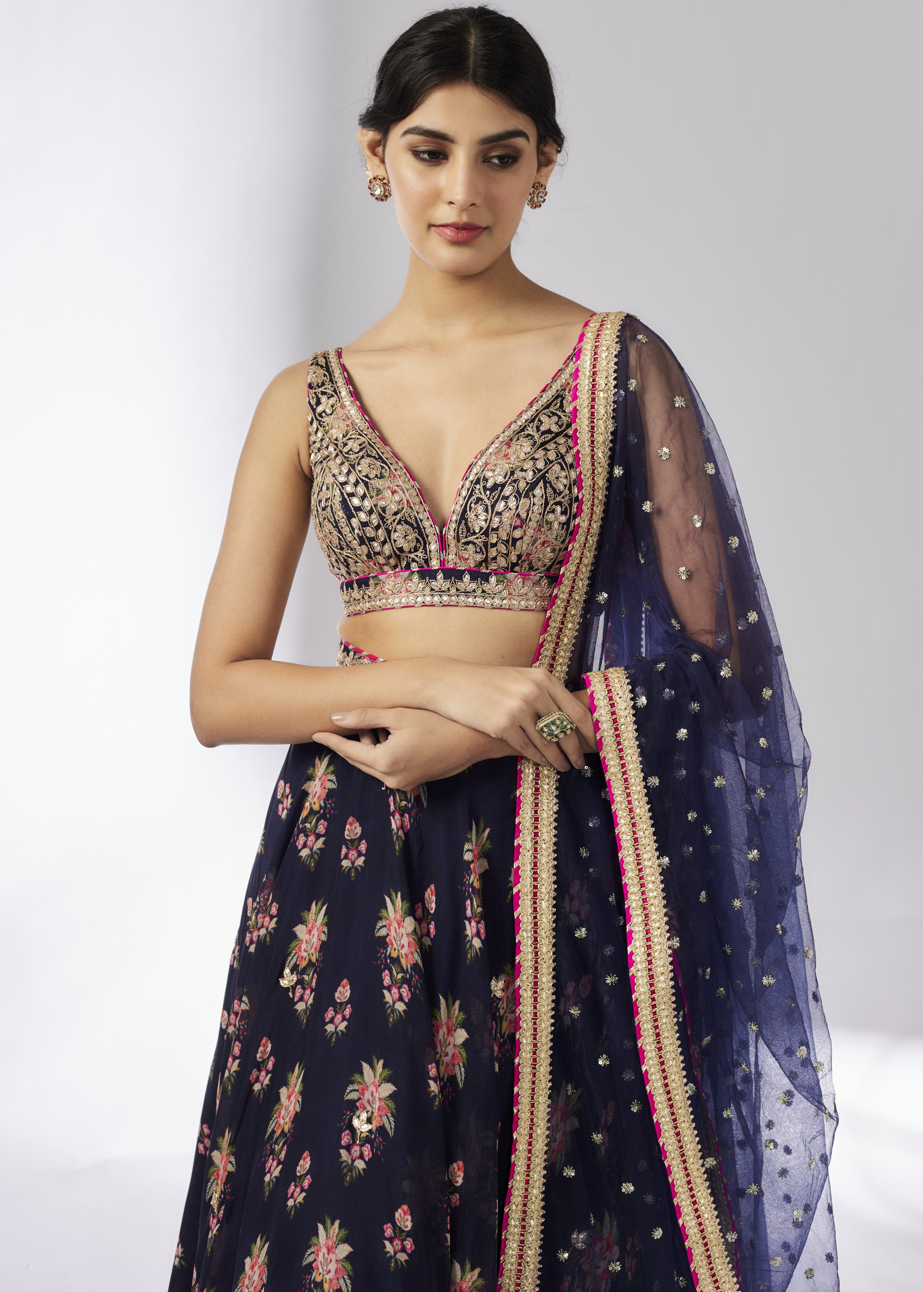 Navy Esha Lehenga Set