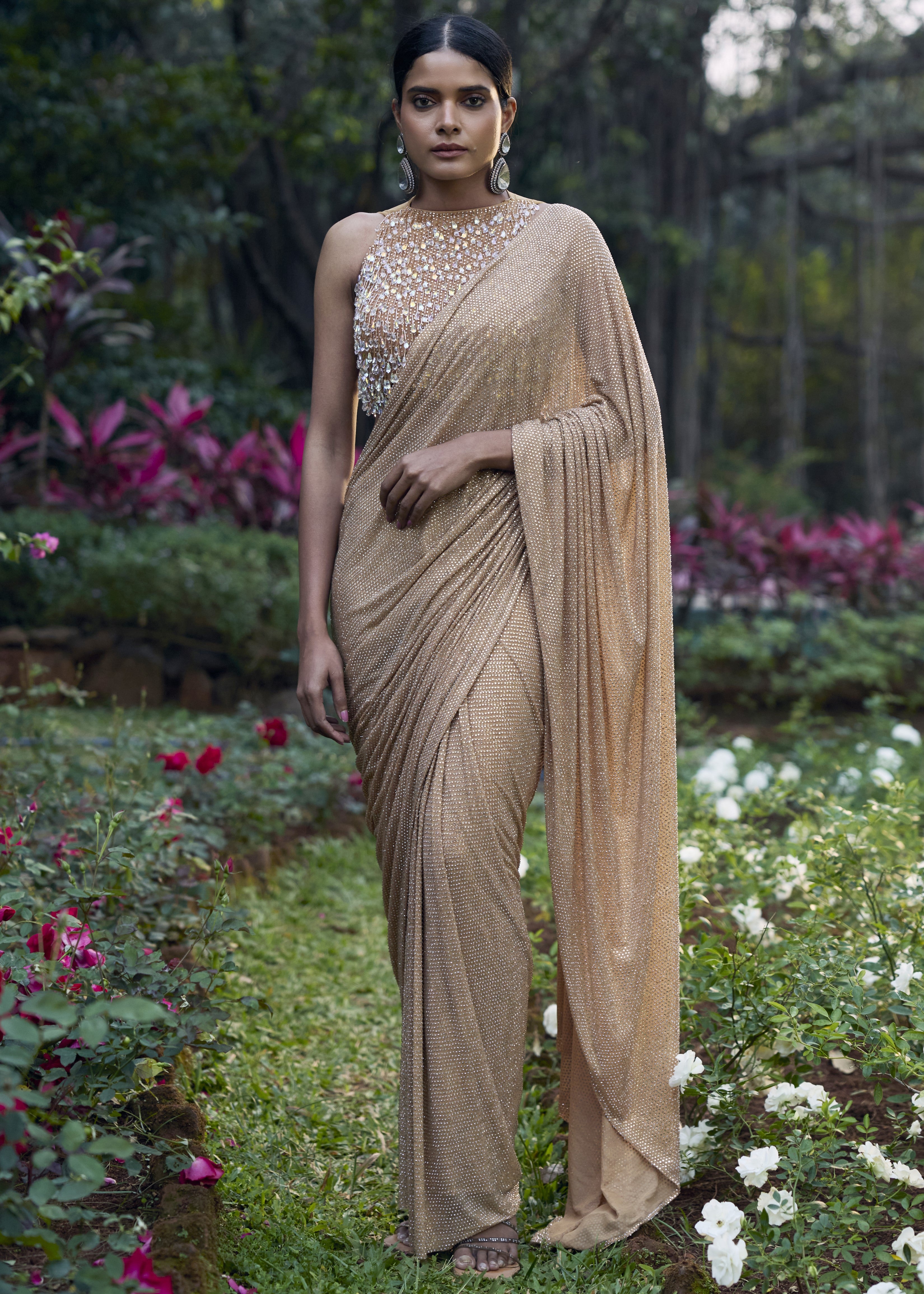 Kanak Tara Crystal Sari Set
