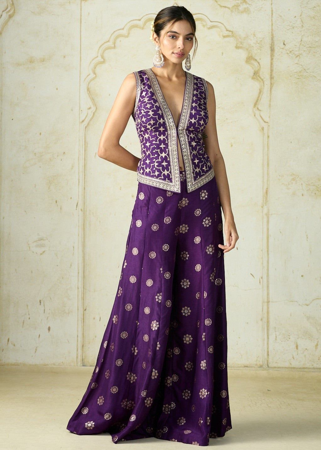 Purple Mizna Pant Set