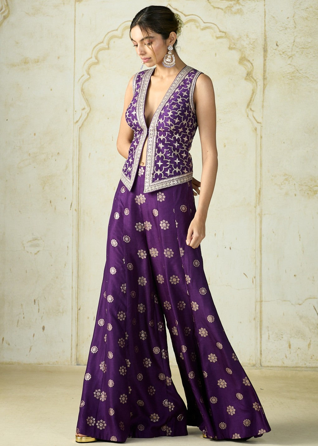 Purple Mizna Pant Set
