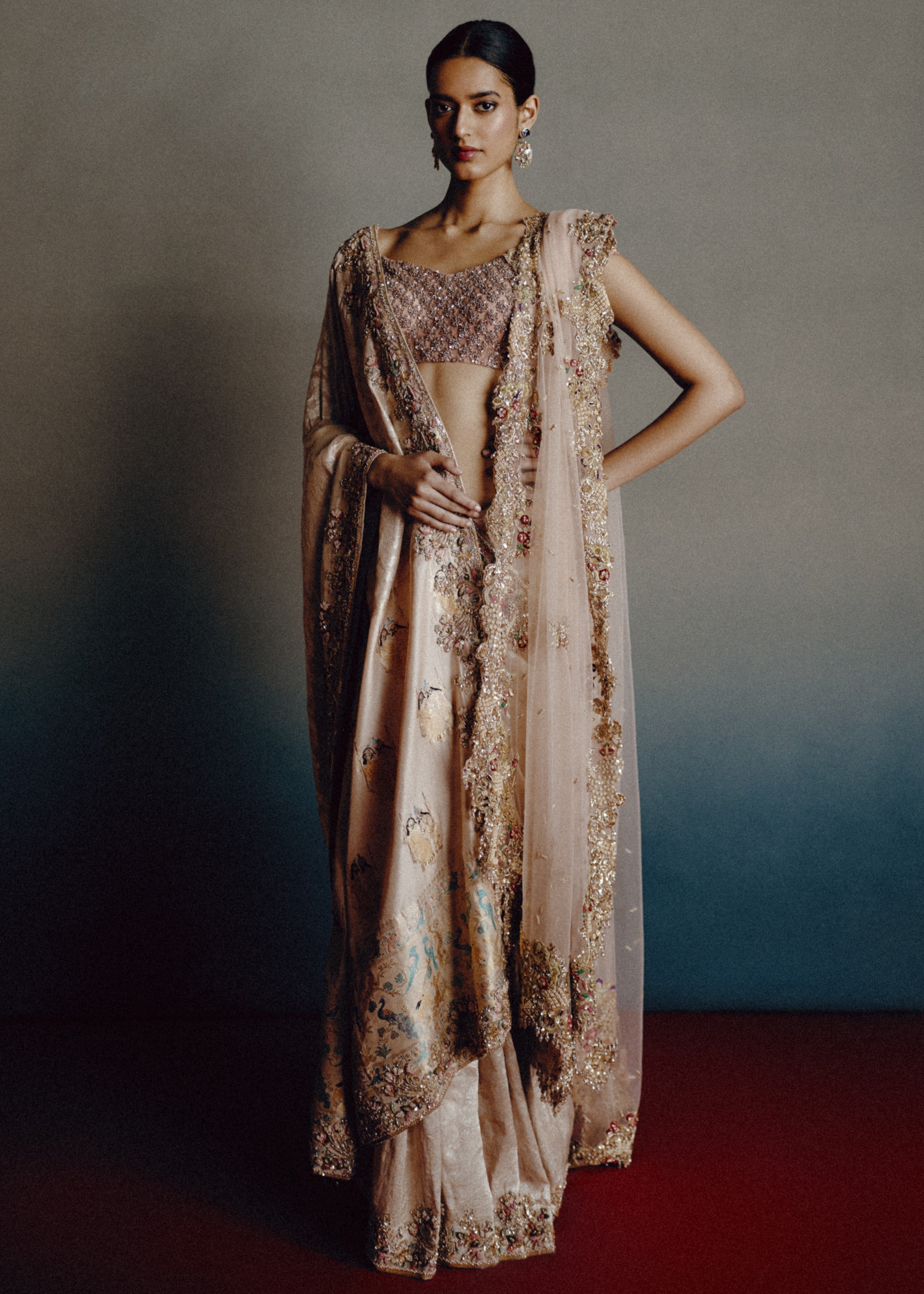 Celeste Banarasi Sari