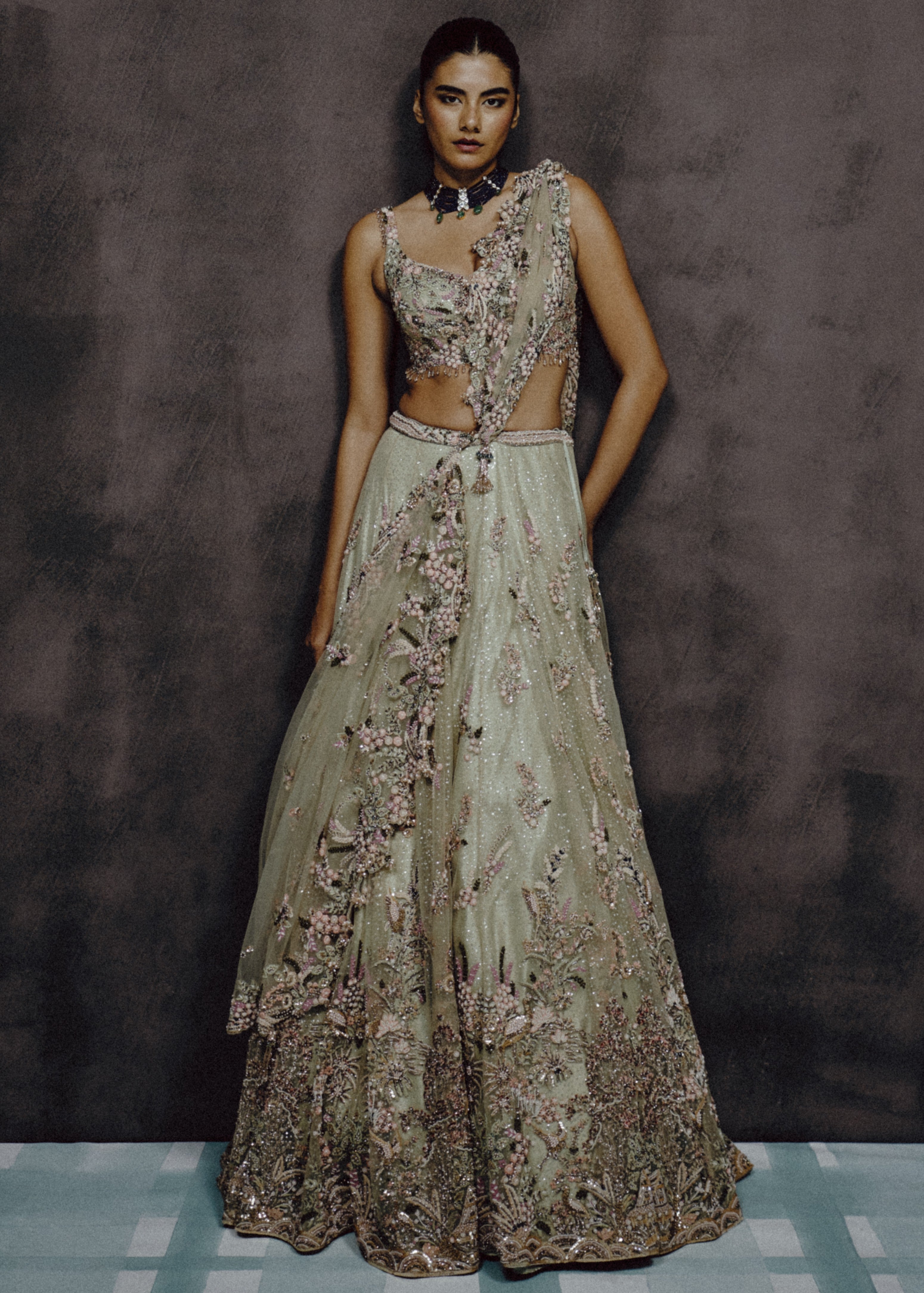 Verde Bloom  Lehenga