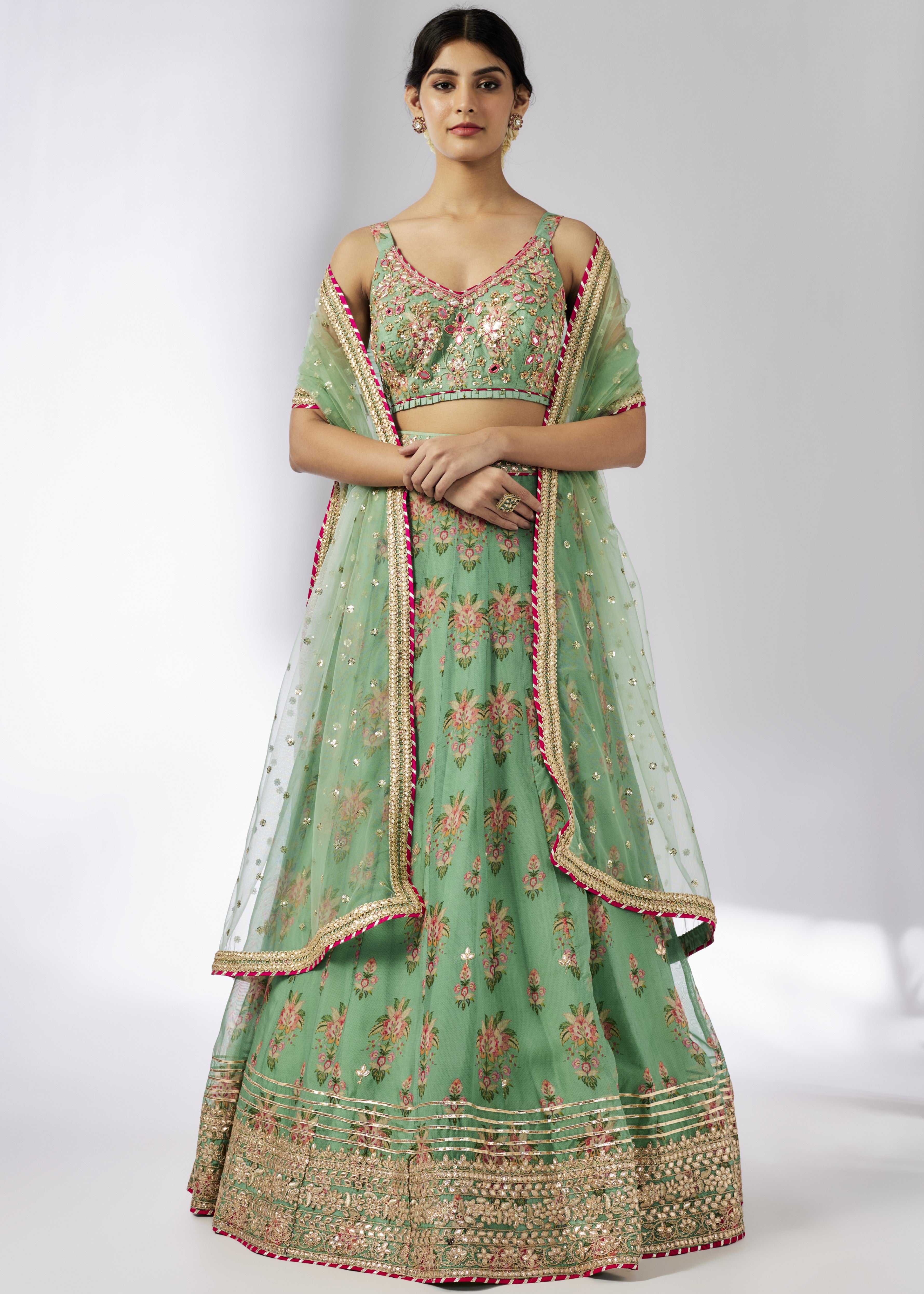 Mint Malini Lehenga Set