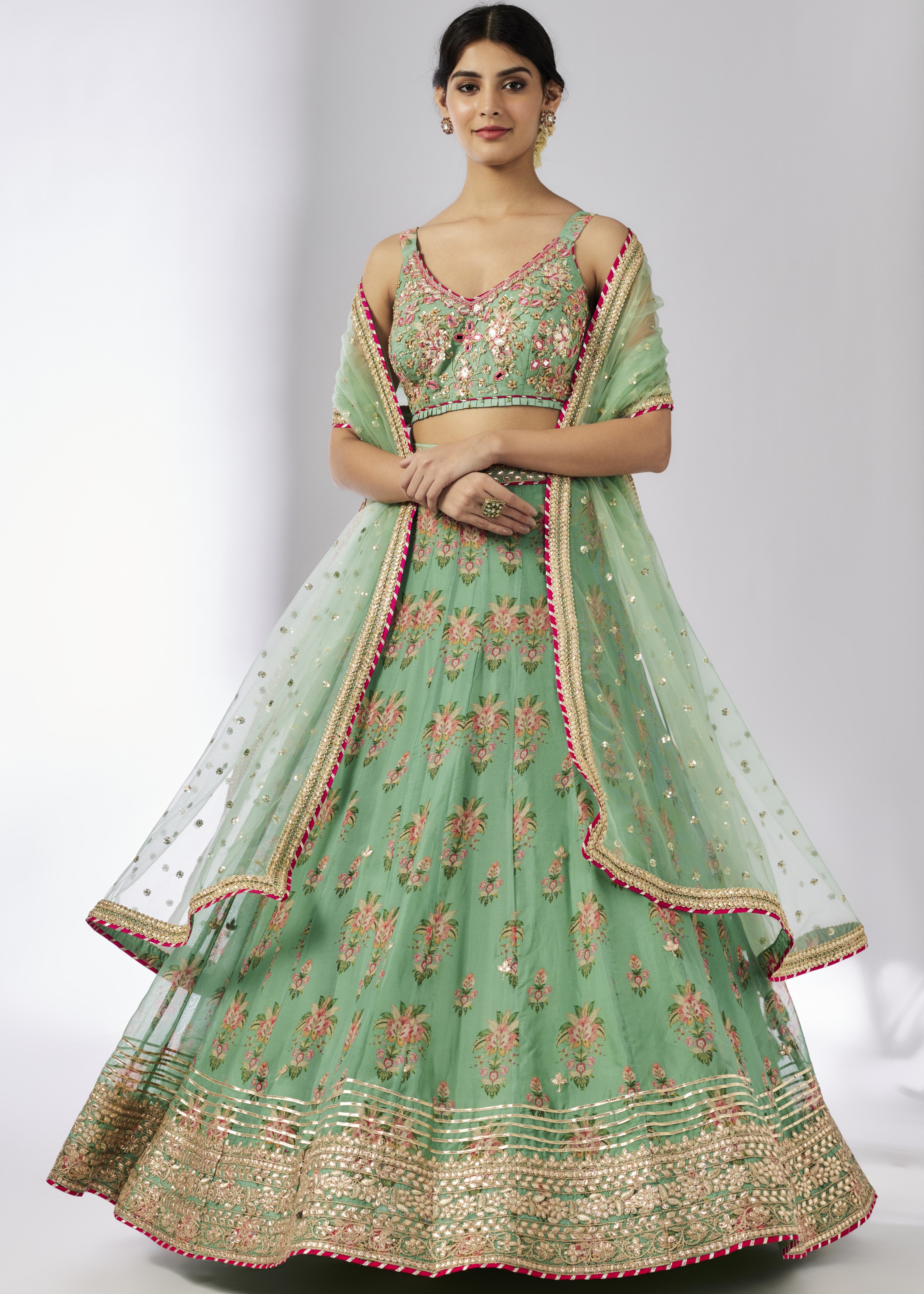 Mint Malini Lehenga Set