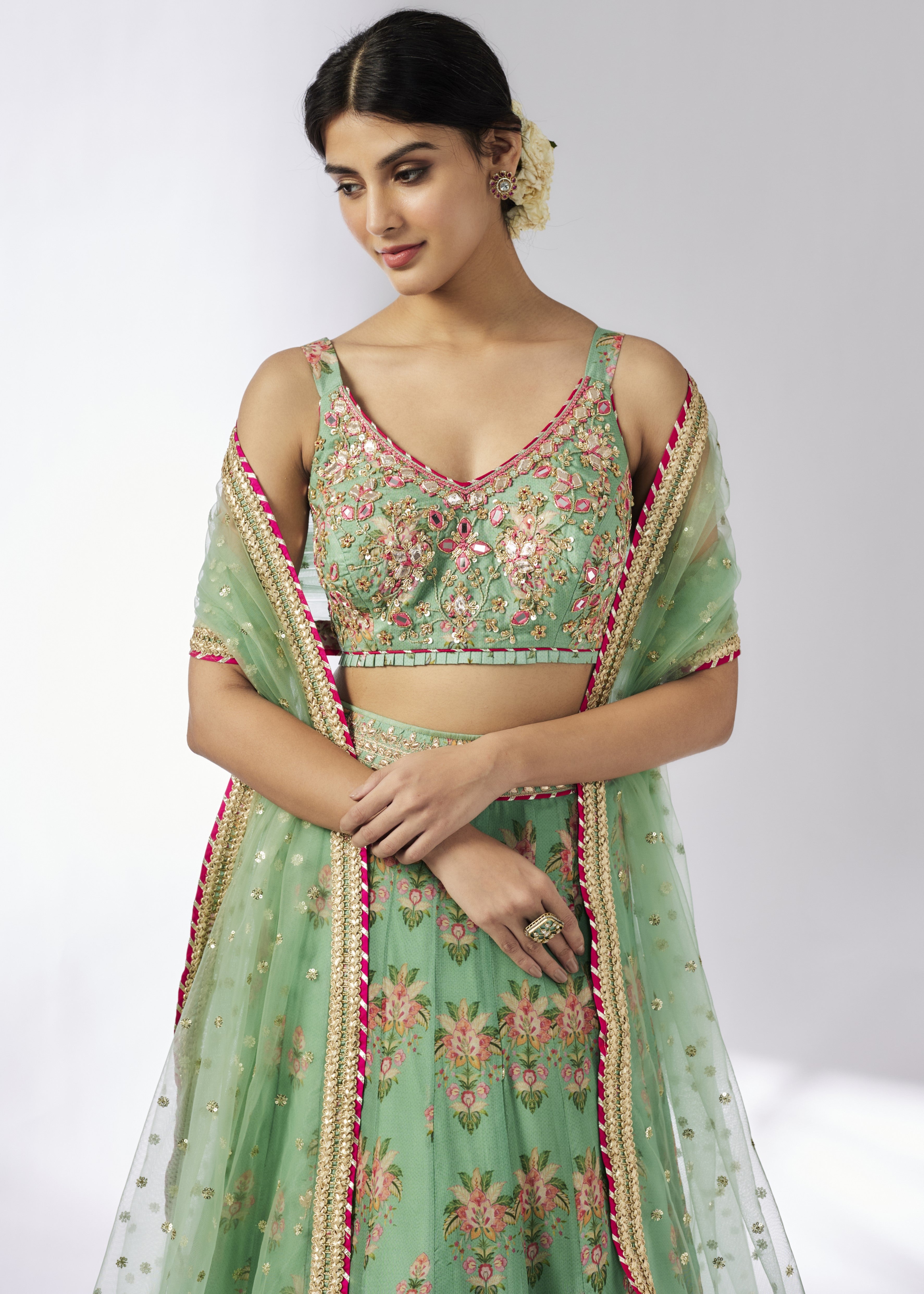 Mint Malini Lehenga Set