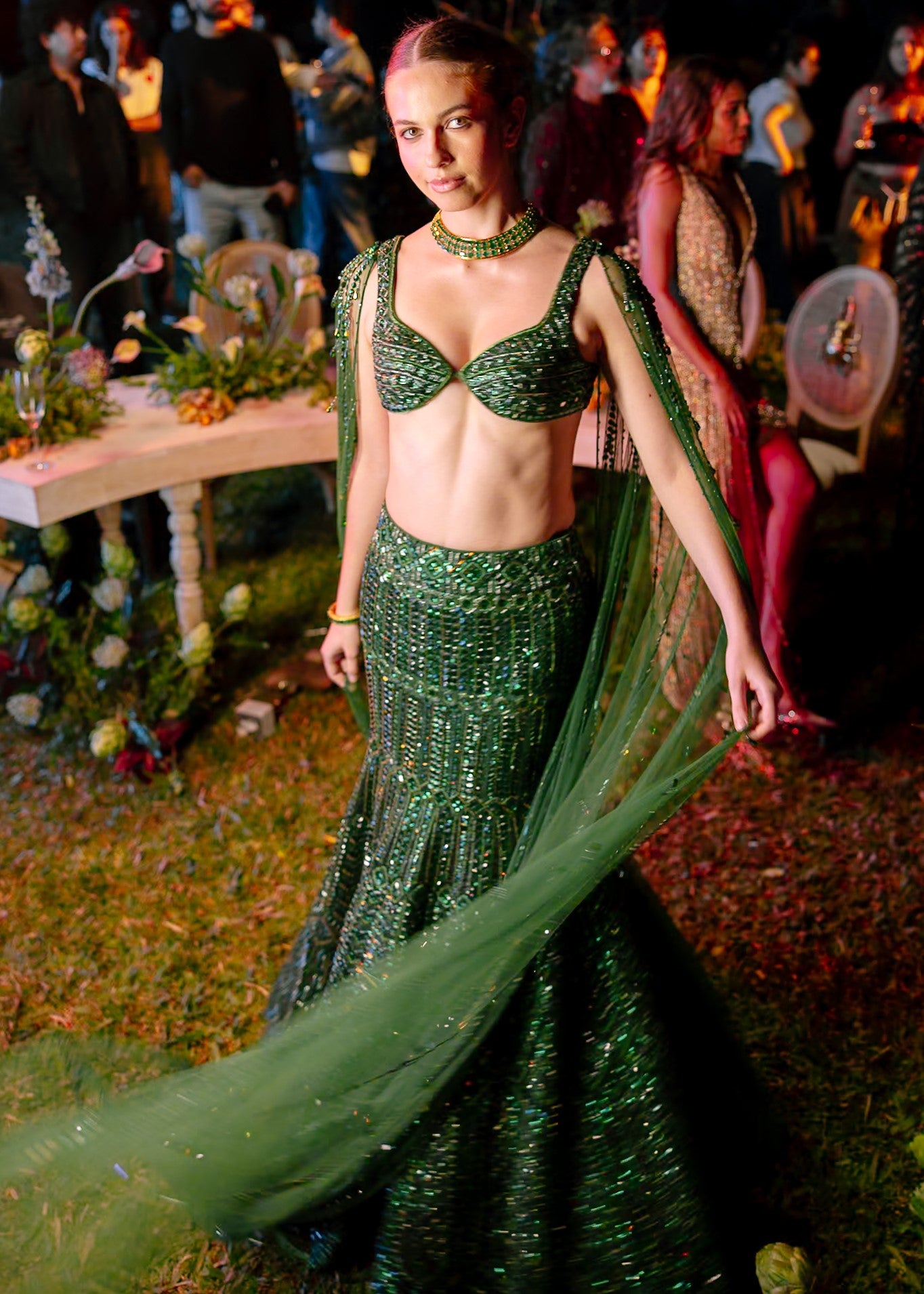 Emerald Élan Lehenga Set